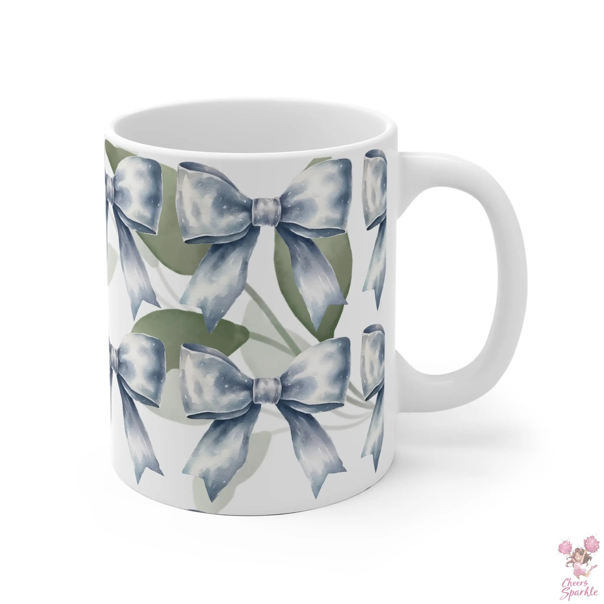 Häferl ( Tasse ) mit blauen zarten Schleifen Cheers and Sparkle