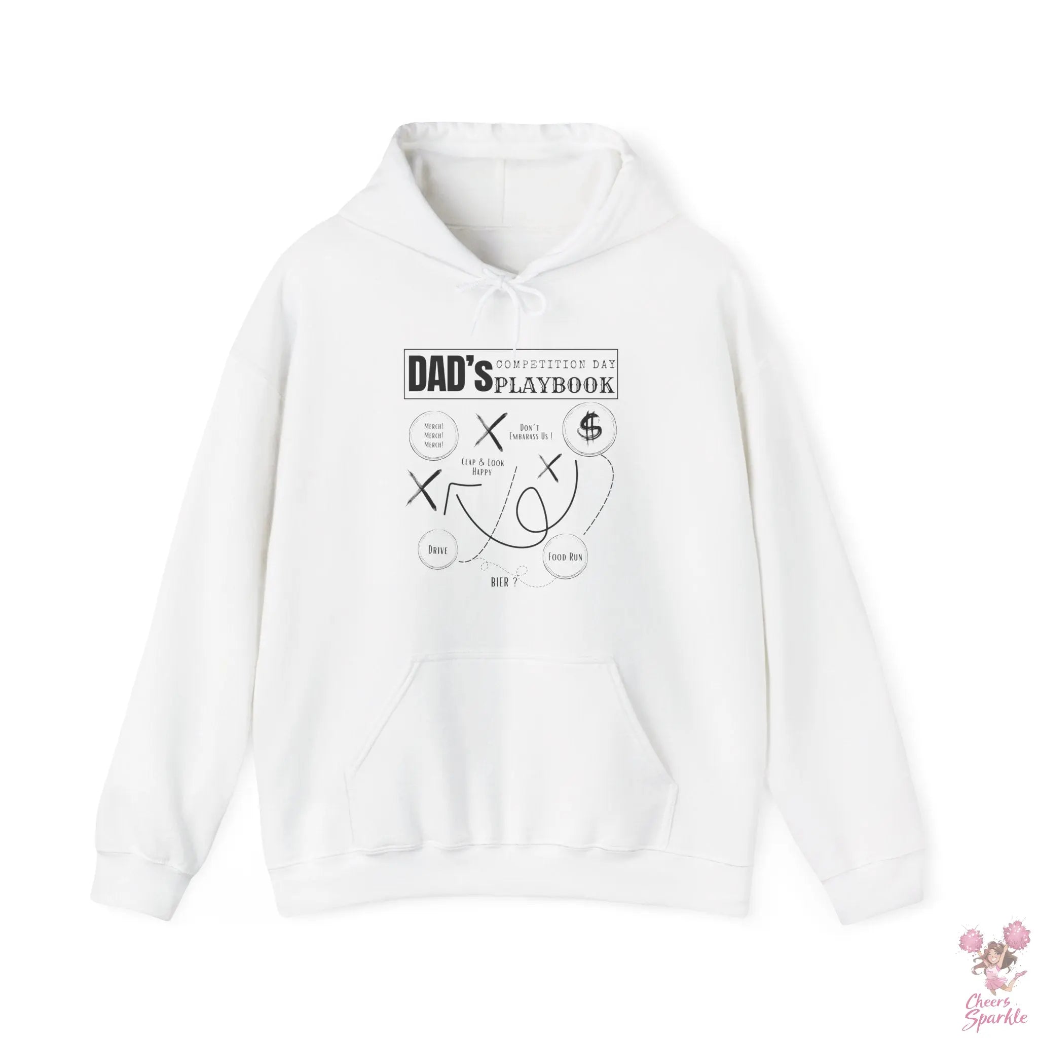 Hoodie "Dad's Competition Day Playbook" Cheers and Sparkle