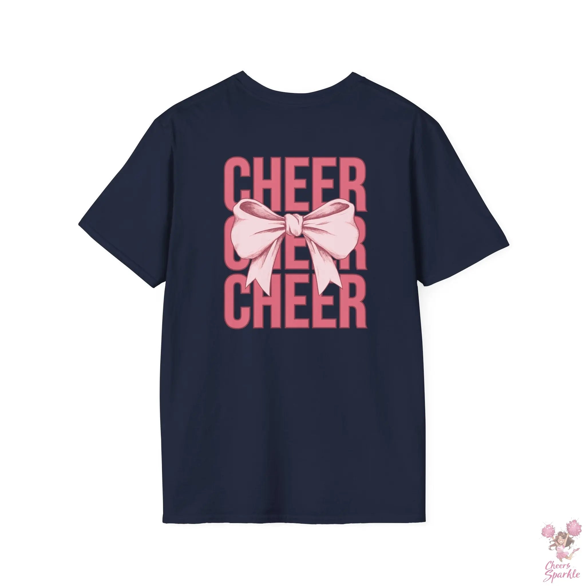 Cheerful Bow Unisex Softstyle T-Shirt Cheers and Sparkle