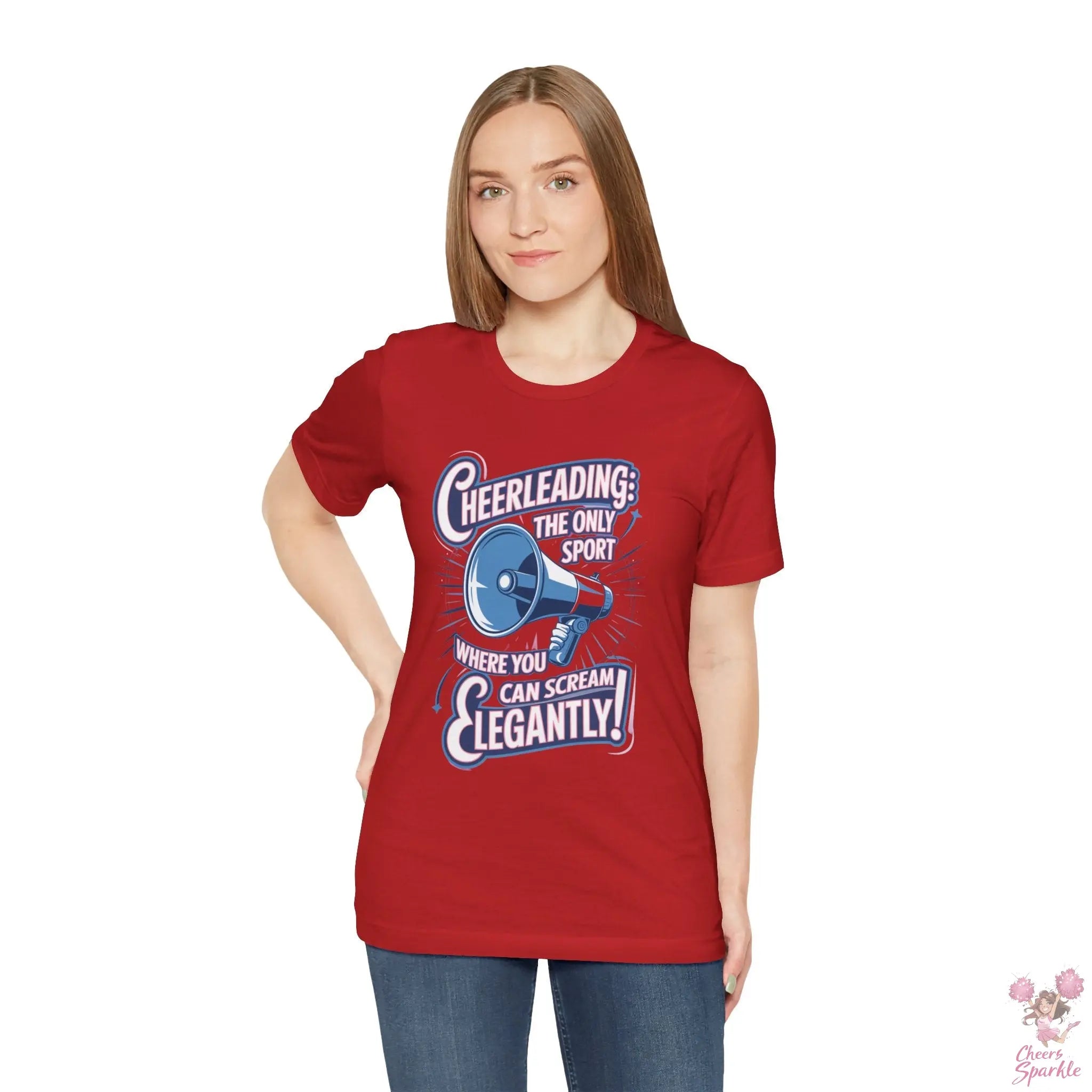Cheerleading T-Shirt „Cheerleading: The Only Sport Where You Can Scream Elegantly!“ Cheers and Sparkle