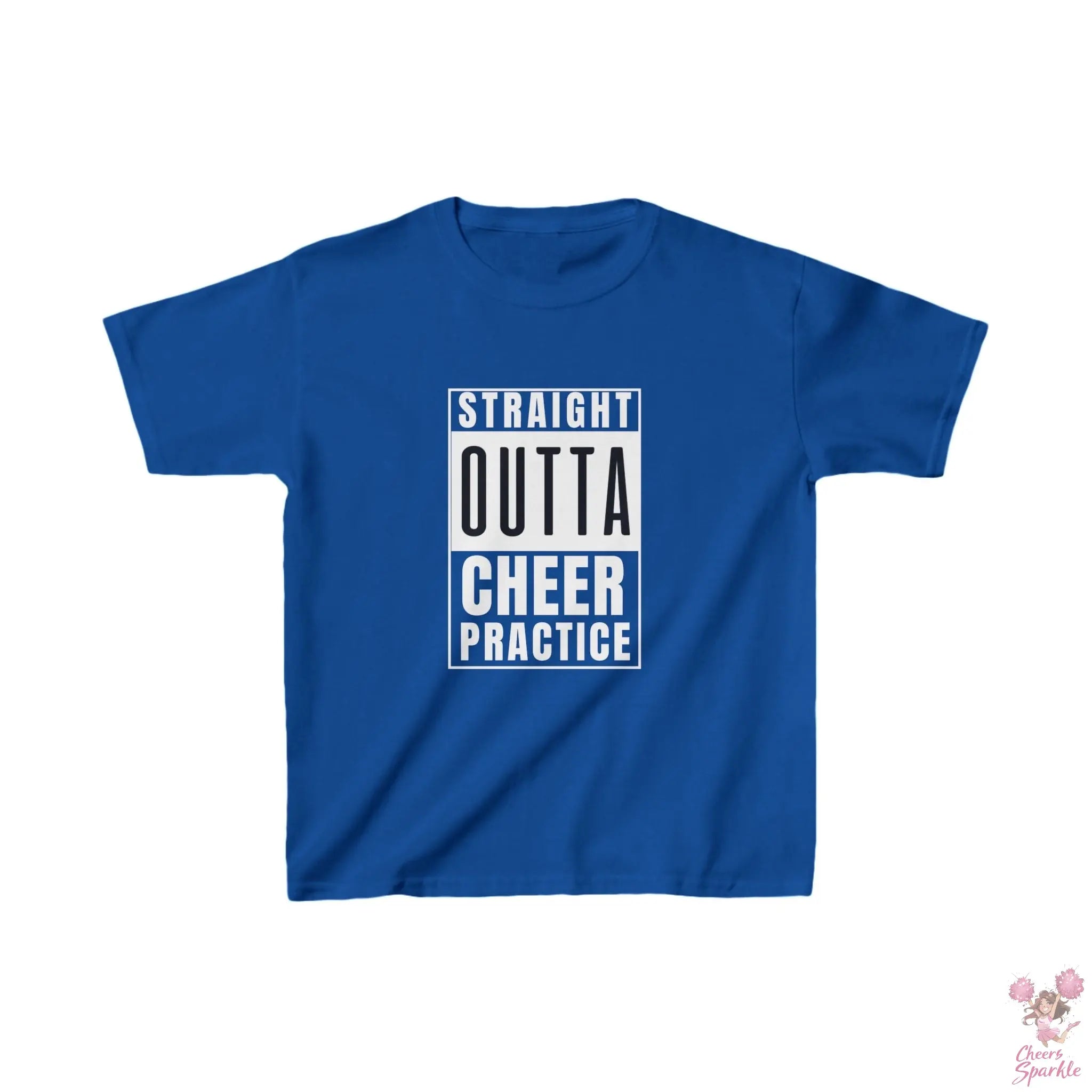 Kids Baumwoll T-Shirt "Straight Outta Cheer Practice" Cheers and Sparkle