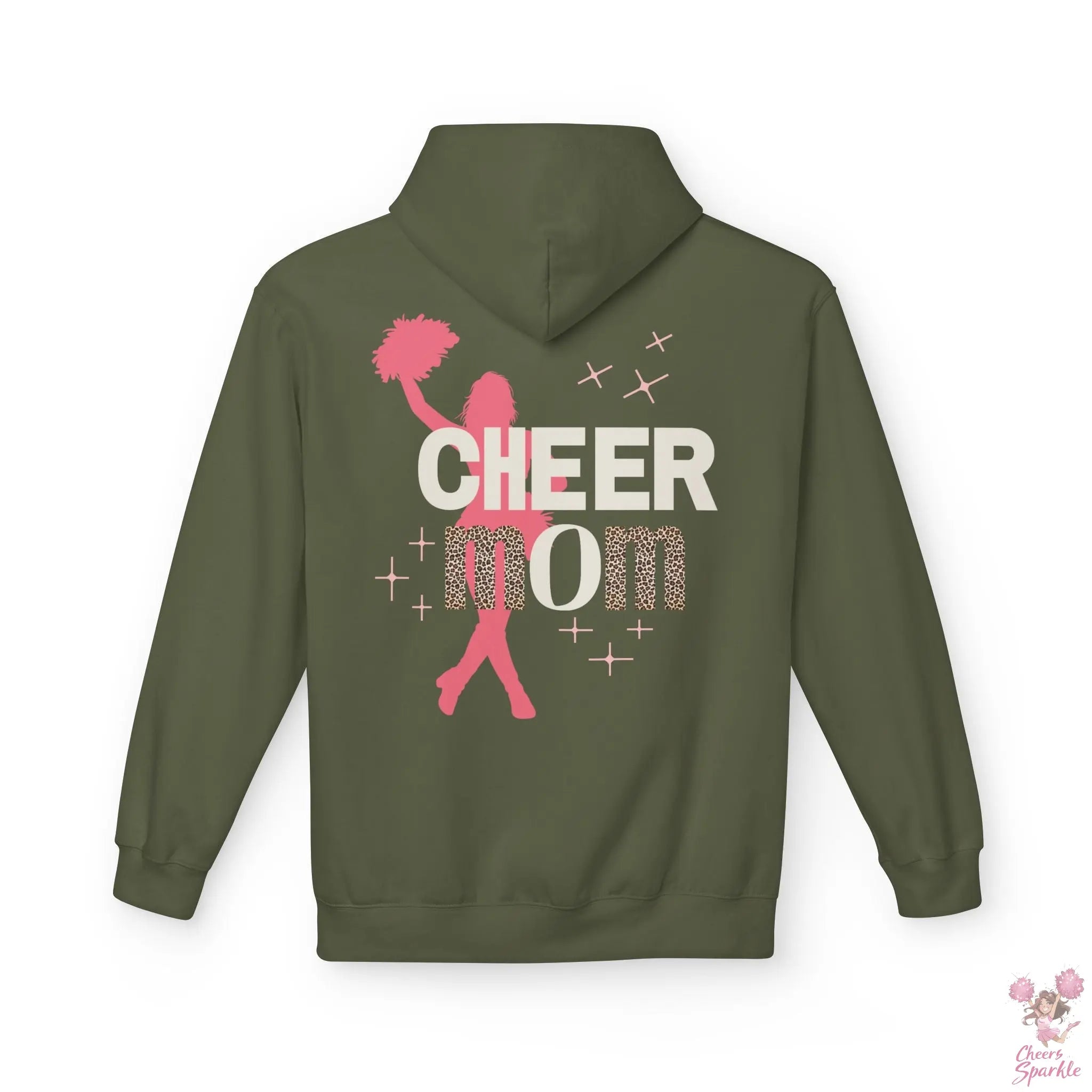 Cheer Mom Hoodie - Leo Print Cheers and Sparkle