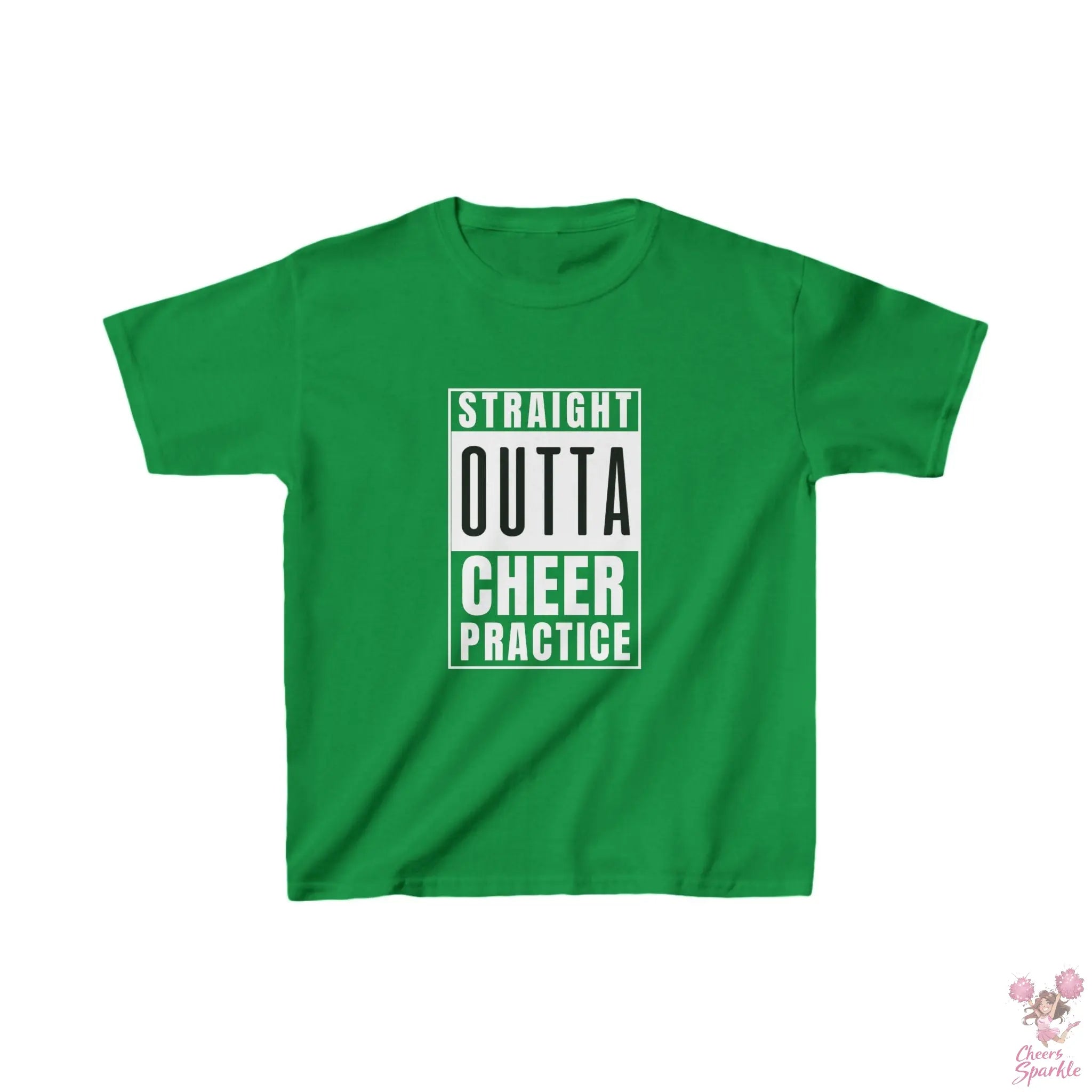 Kids Baumwoll T-Shirt "Straight Outta Cheer Practice" Cheers and Sparkle