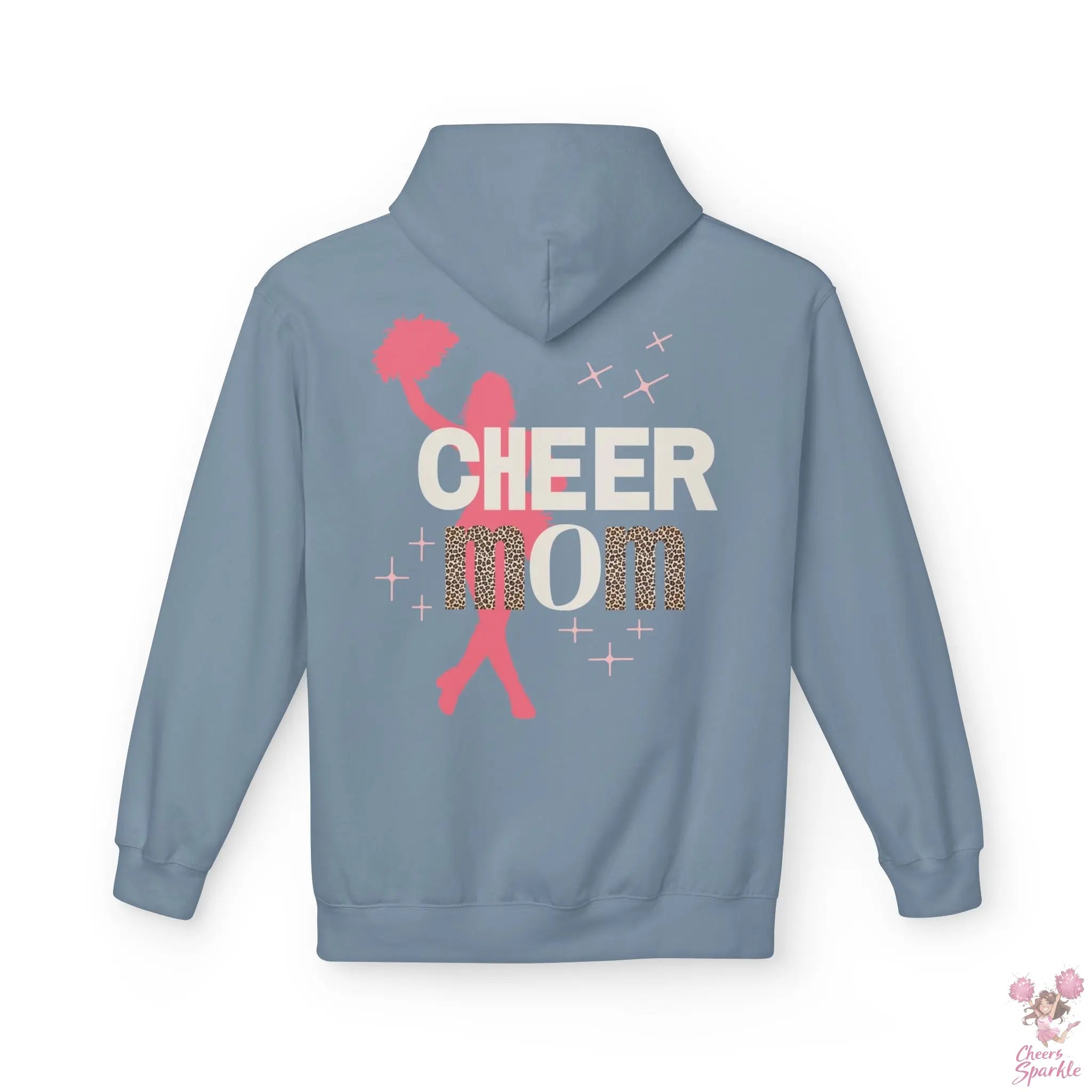 Cheer Mom Hoodie - Leo Print Cheers and Sparkle