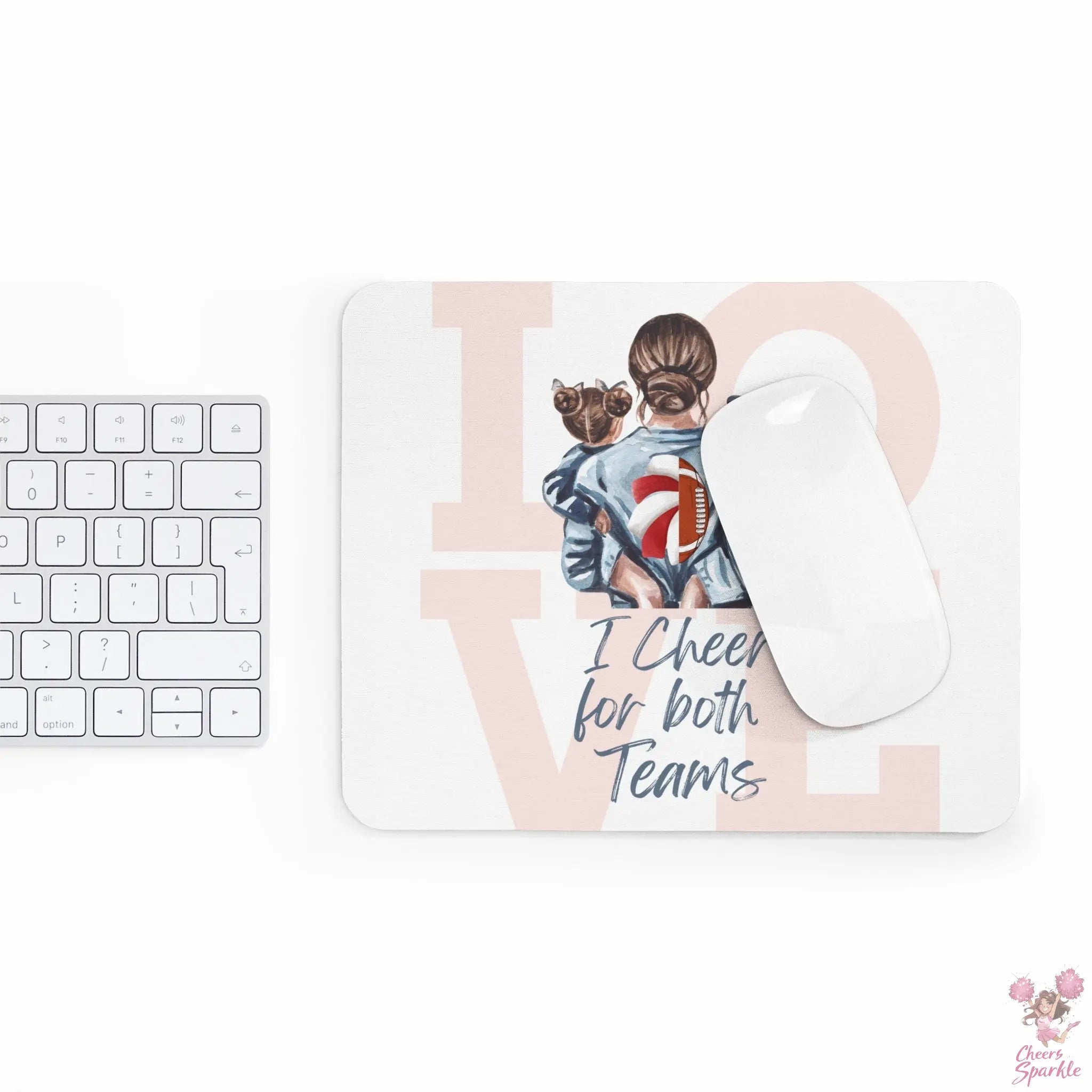 Mouse Pad  " I Cheer for both Teams" Printify