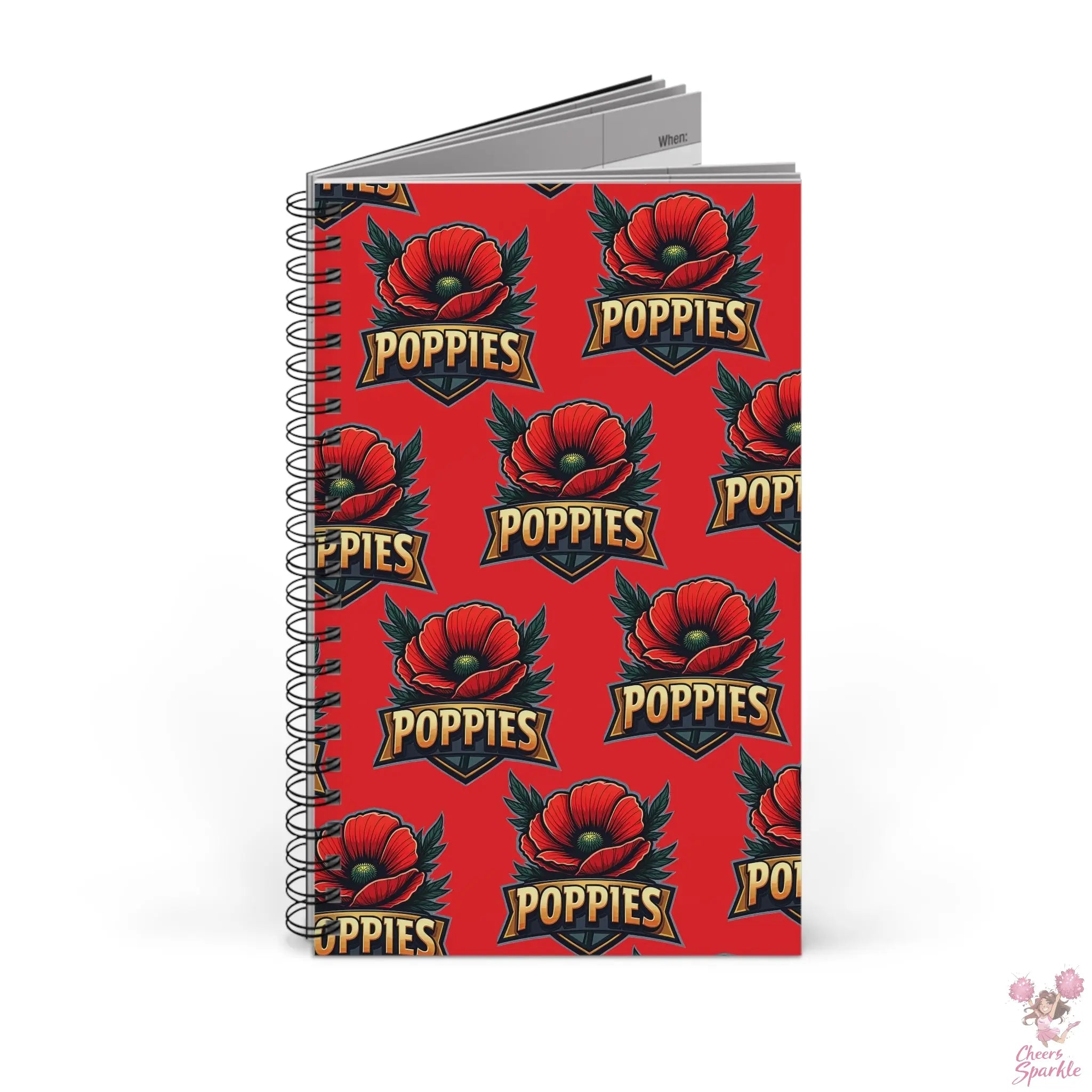 Invaders Poppies Spiral Journal Printify