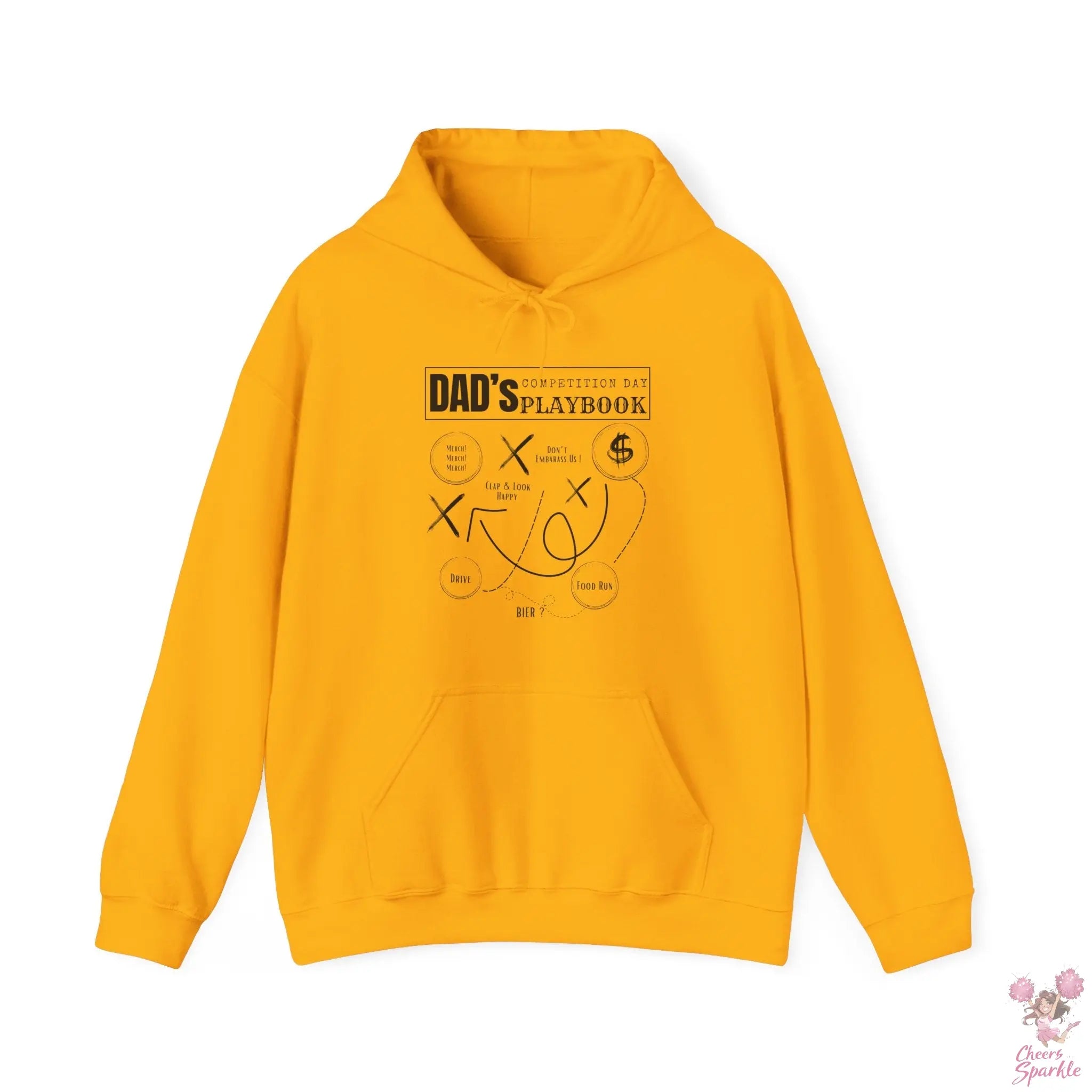 Hoodie "Dad's Competition Day Playbook" Cheers and Sparkle