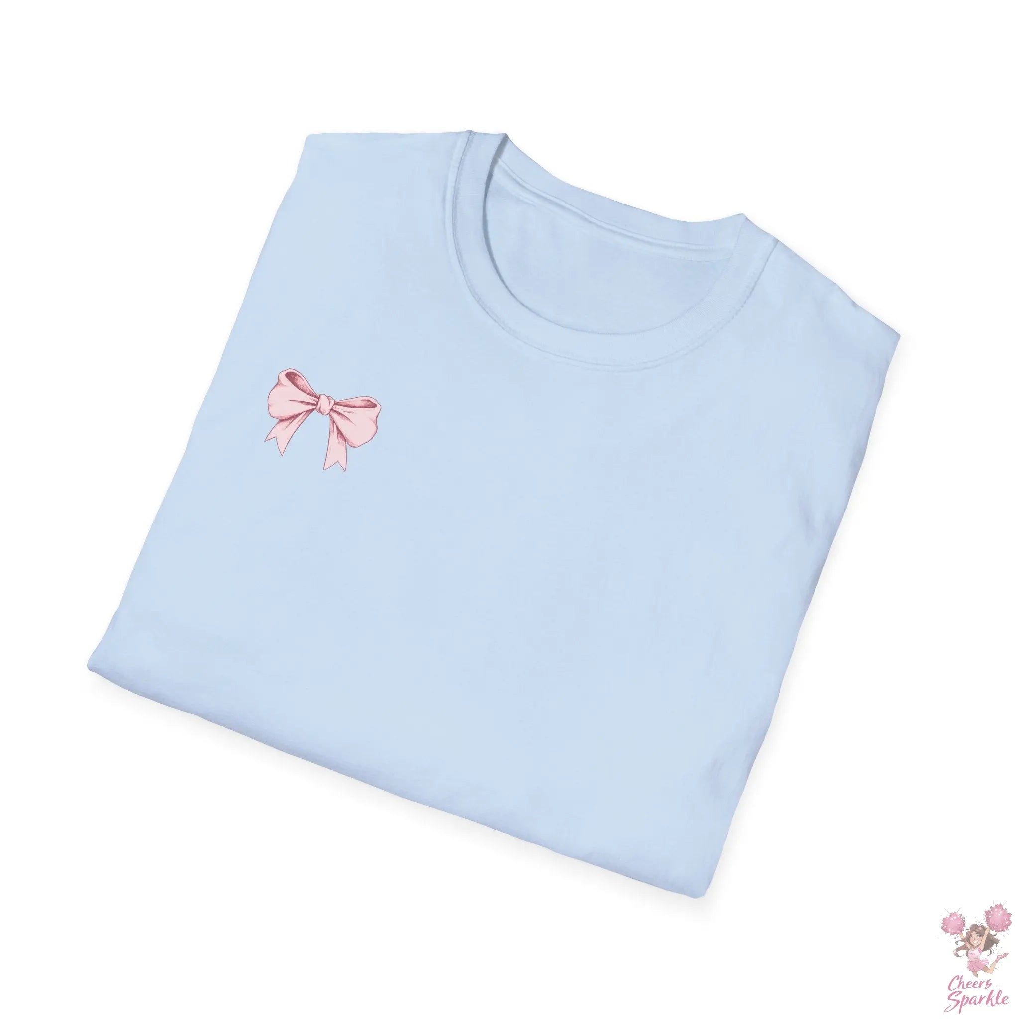 Cheerful Bow Unisex Softstyle T-Shirt Cheers and Sparkle