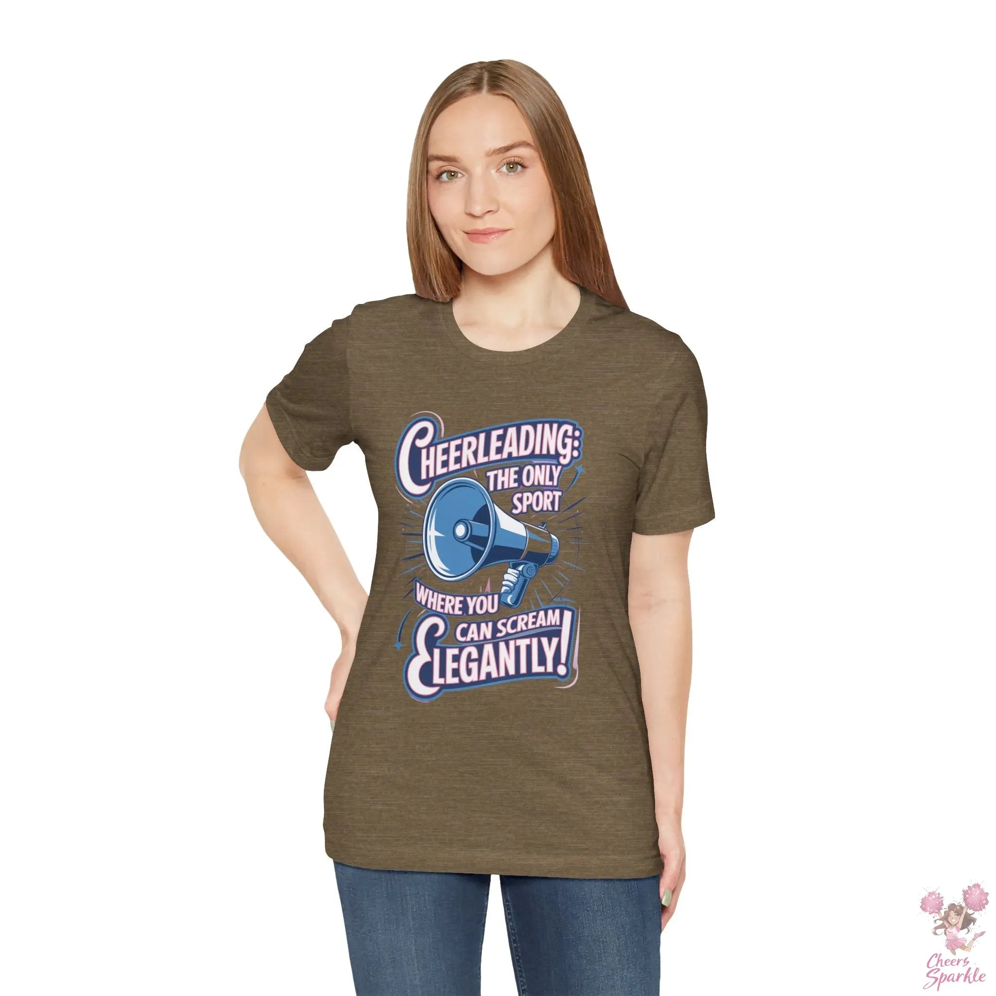 Cheerleading T-Shirt „Cheerleading: The Only Sport Where You Can Scream Elegantly!“ Cheers and Sparkle