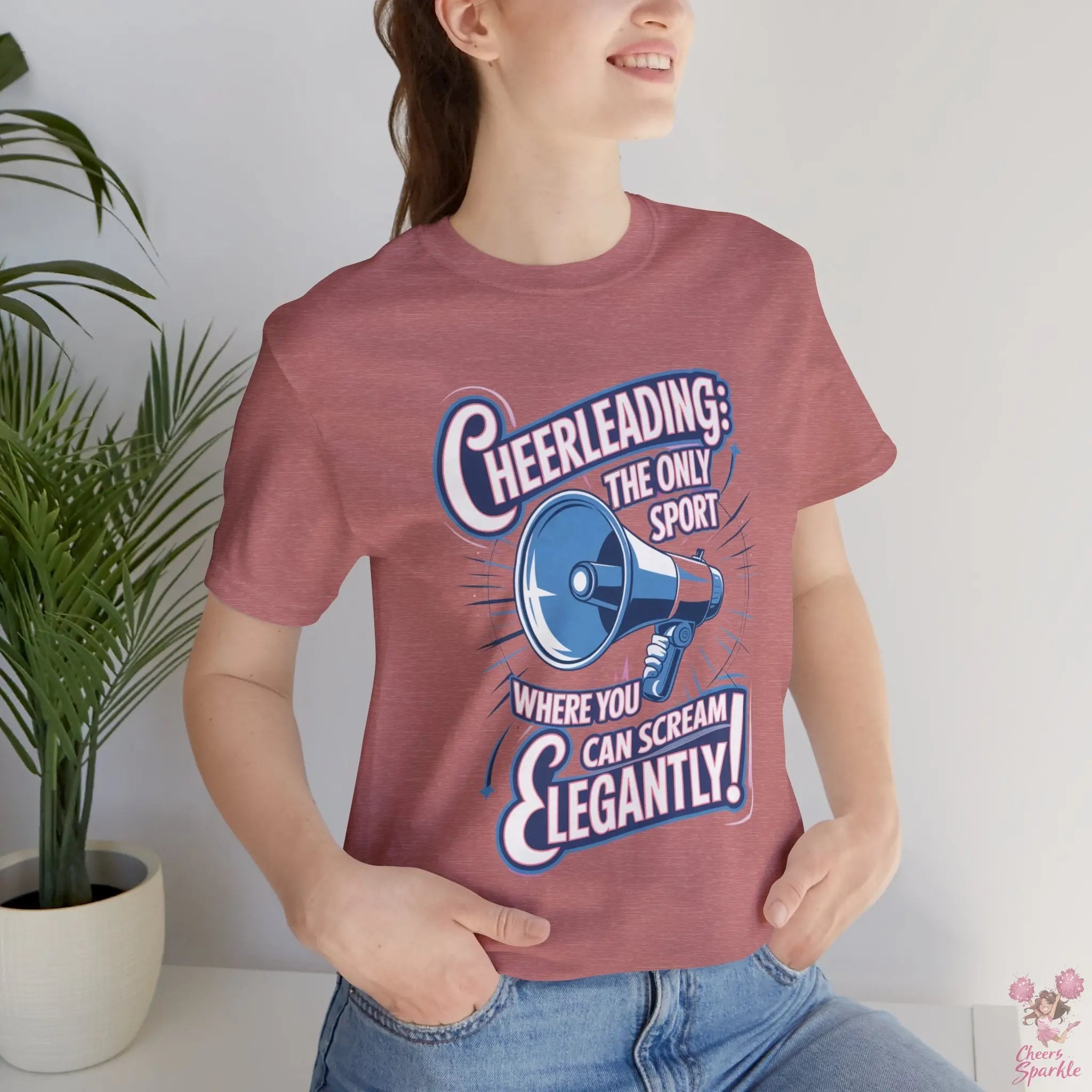 Cheerleading T-Shirt „Cheerleading: The Only Sport Where You Can Scream Elegantly!“ Cheers and Sparkle