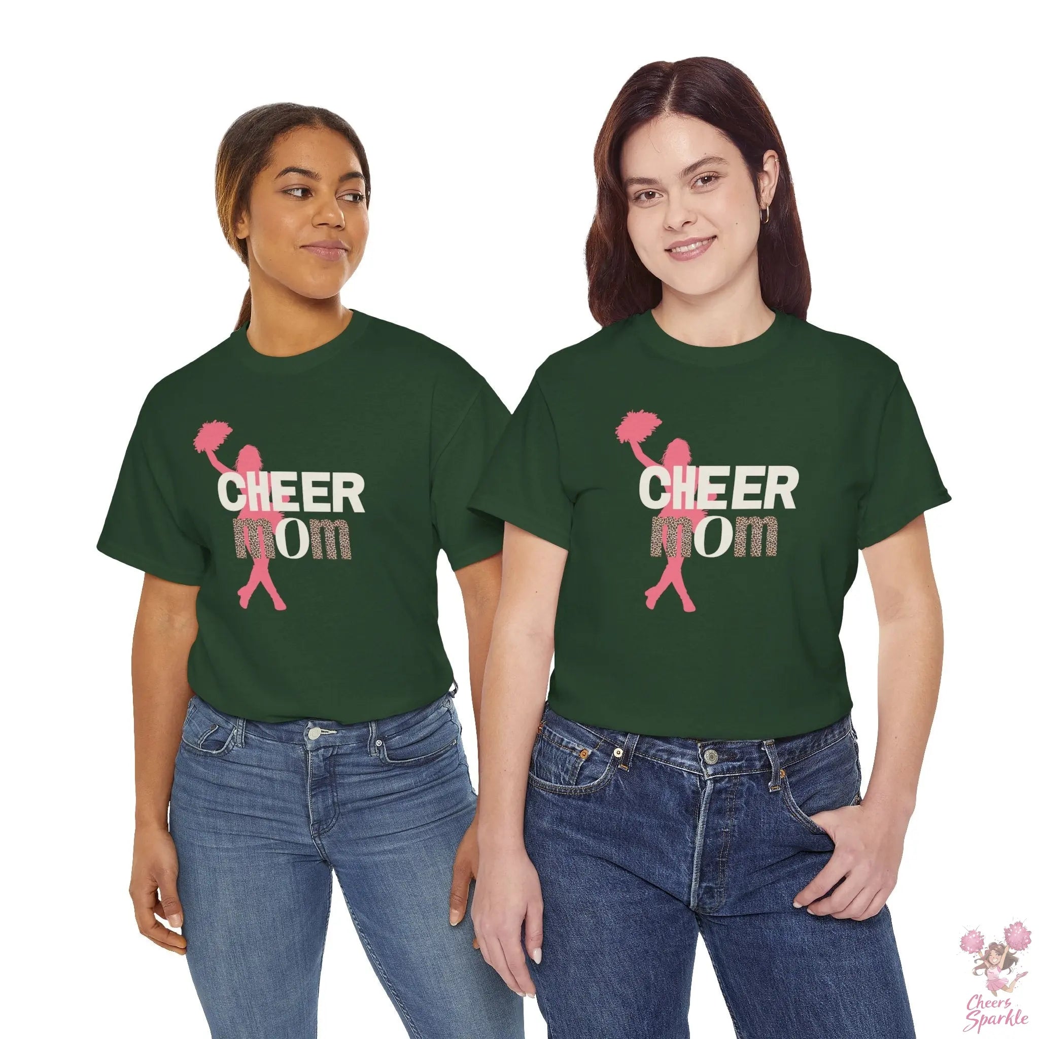 Rundhals Cheer Mom T-Shirt Printify