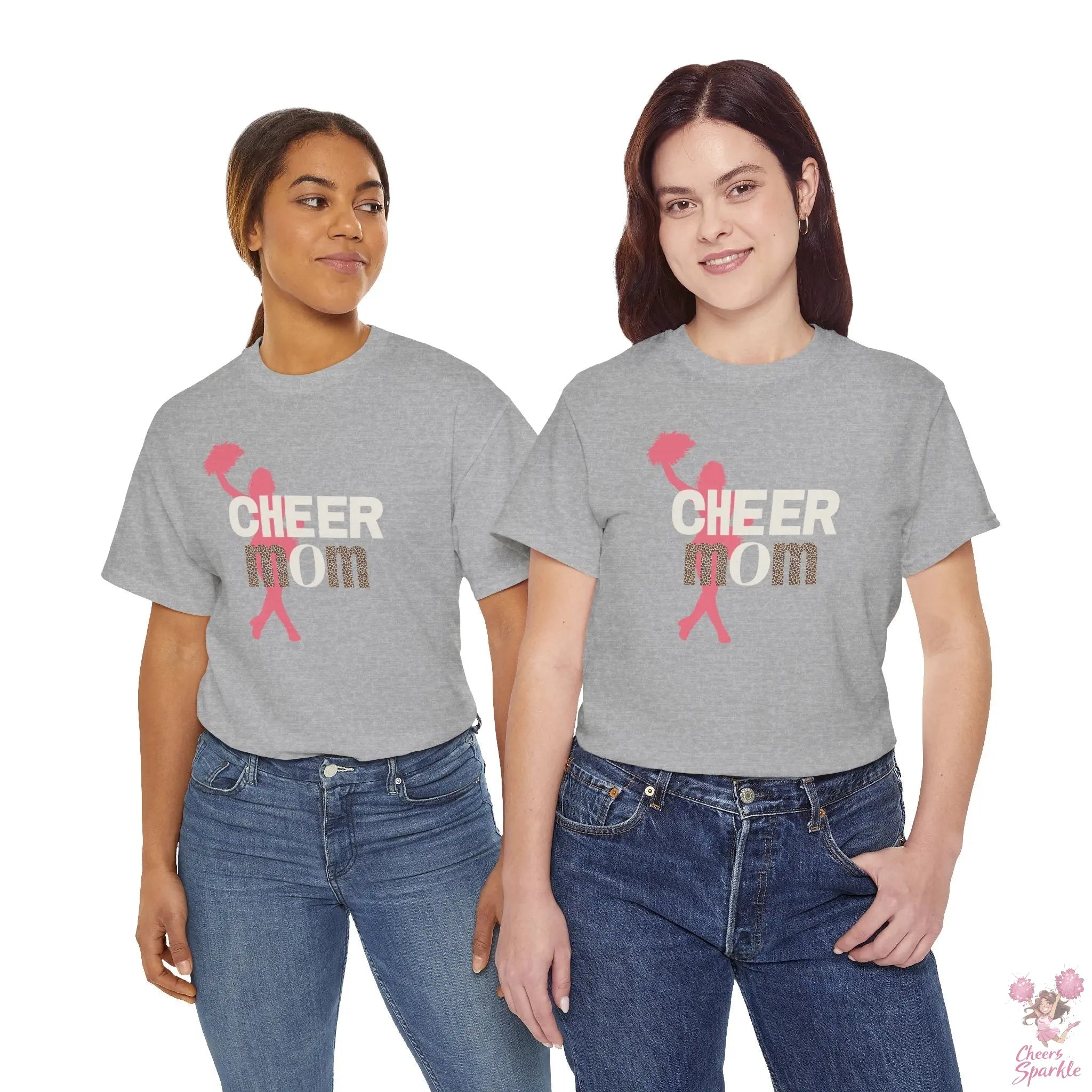 Rundhals Cheer Mom T-Shirt Printify