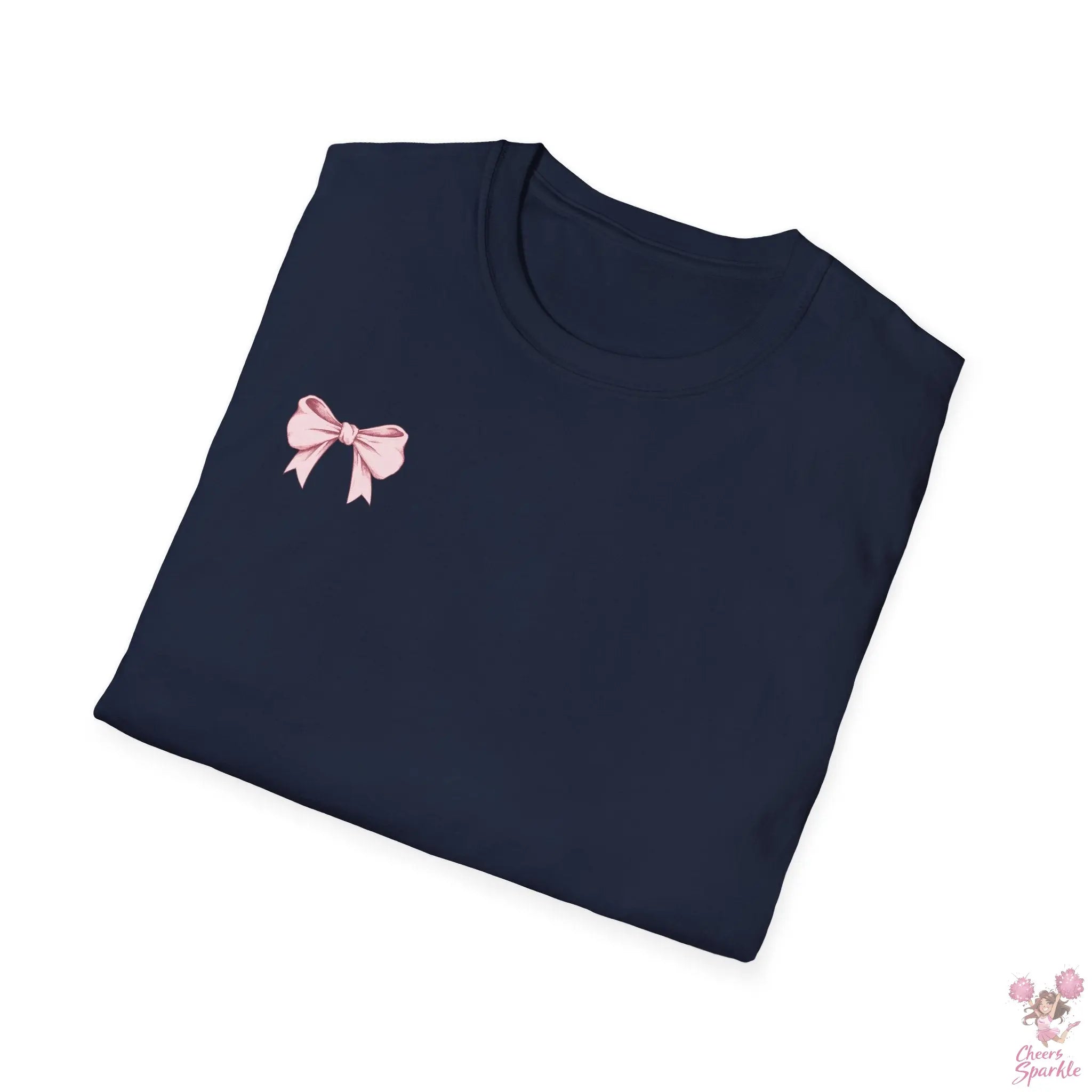 Cheerful Bow Unisex Softstyle T-Shirt Cheers and Sparkle
