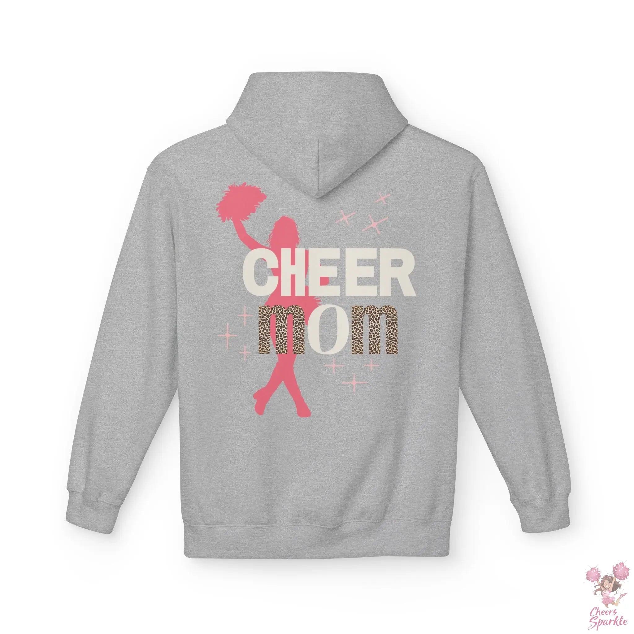 Cheer Mom Hoodie - Leo Print Cheers and Sparkle