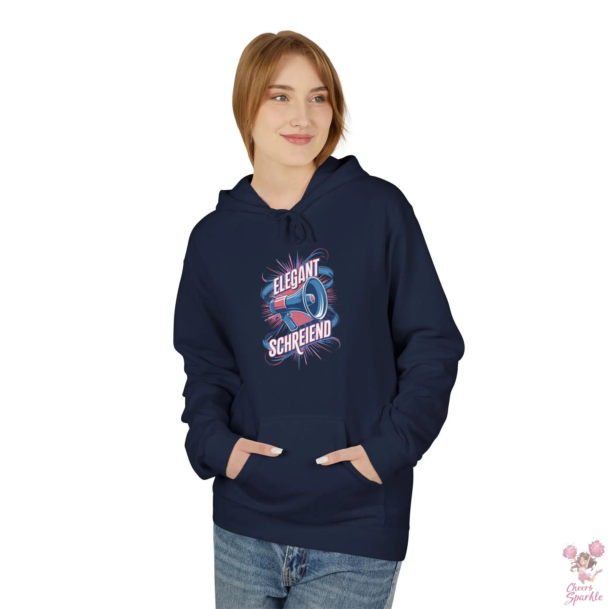 Hoodie „Schreiend & Elegant mit Megaphone“ Cheers and Sparkle
