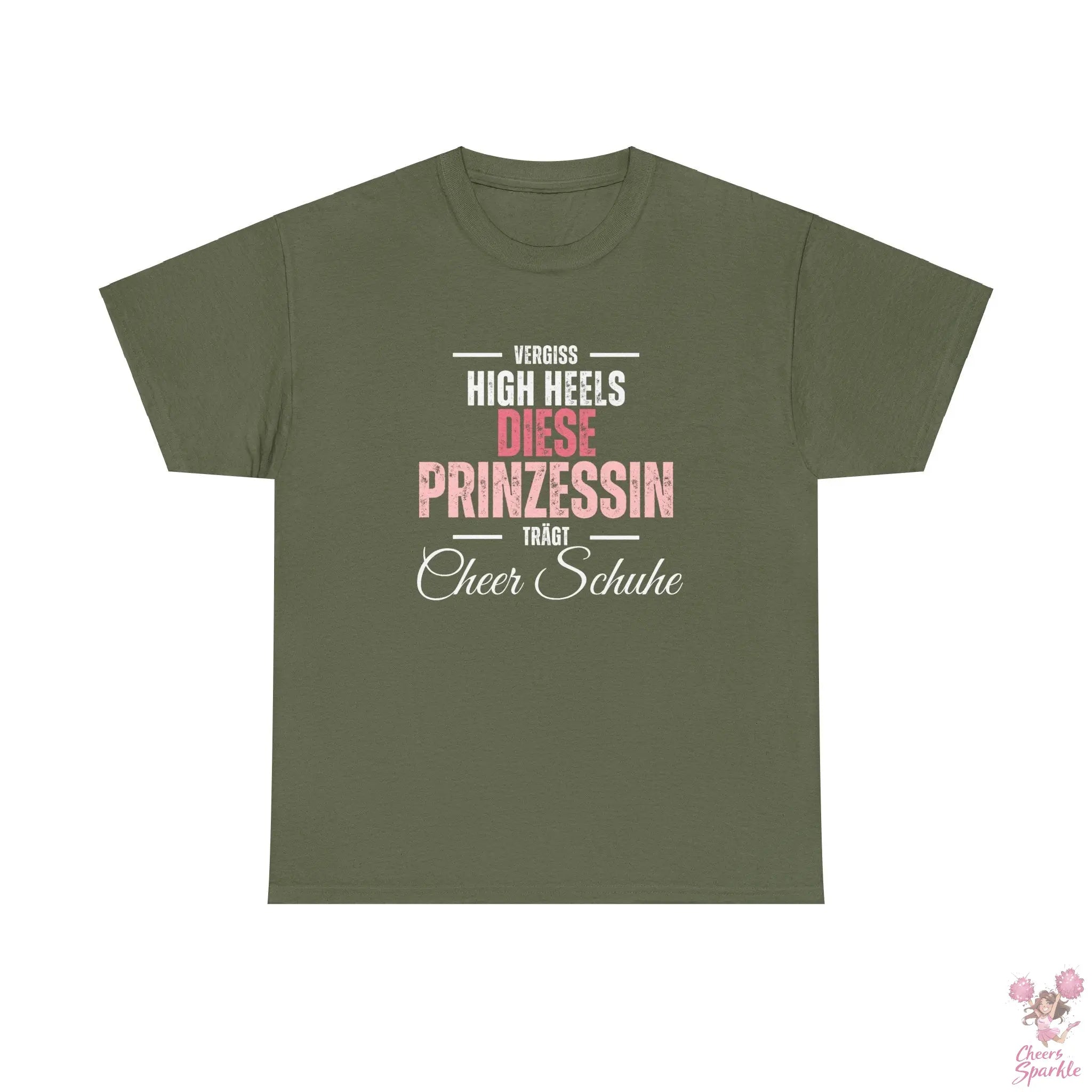 "Vergiss Highheels, Diese Prinzessin Trägt Cheer Schuhe" Rundhals T-Shirt Cheers and Sparkle