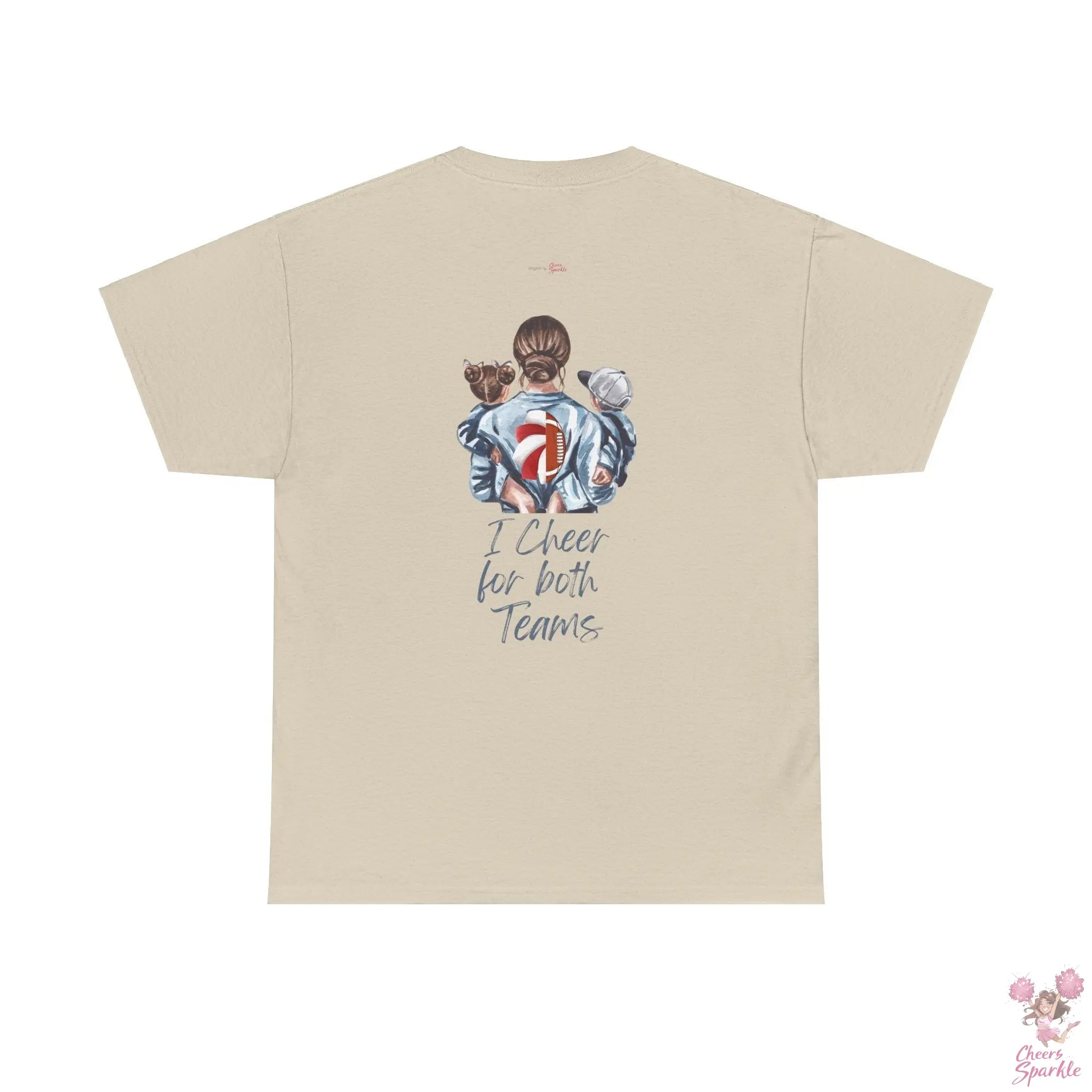 Fan Mom-T-Shirt – „I Cheer for both Teams“ - Cheers and Sparkle