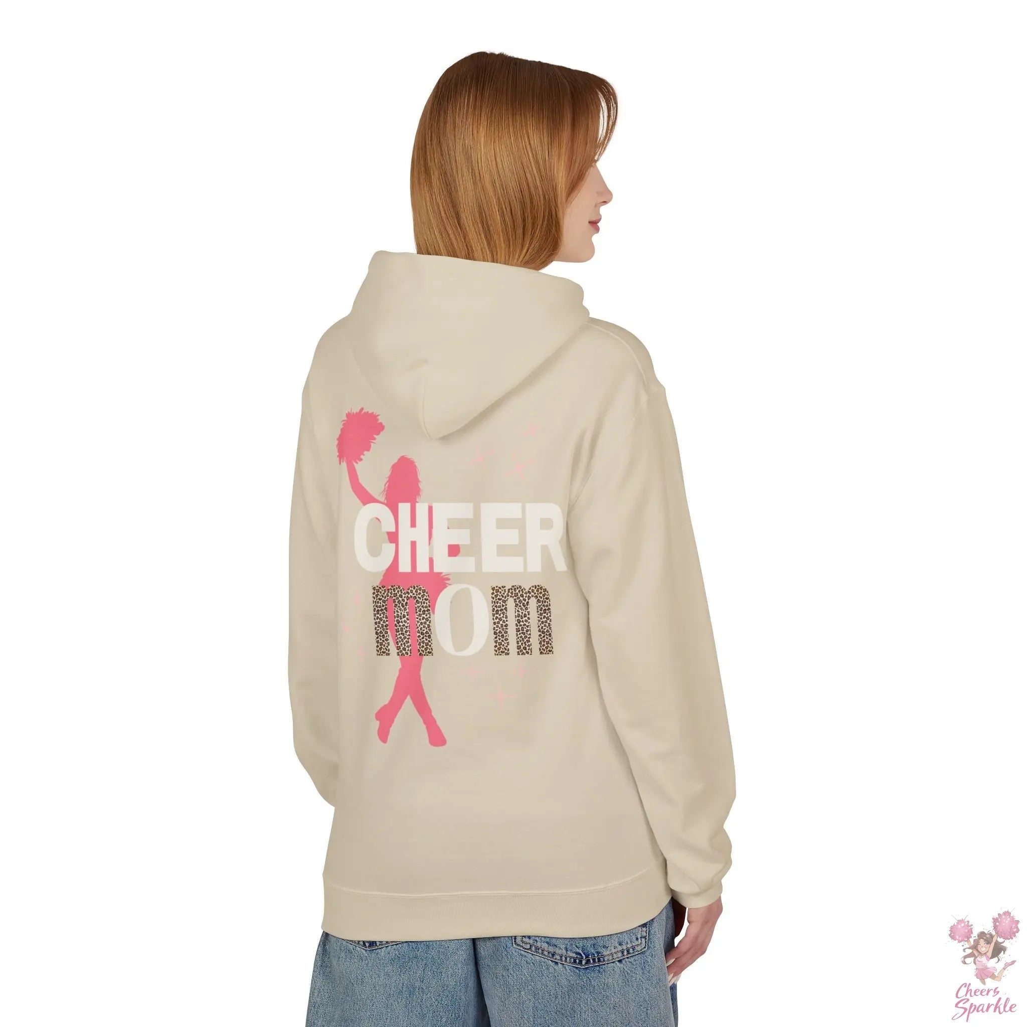 Cheer Mom Hoodie - Leo Print Cheers and Sparkle