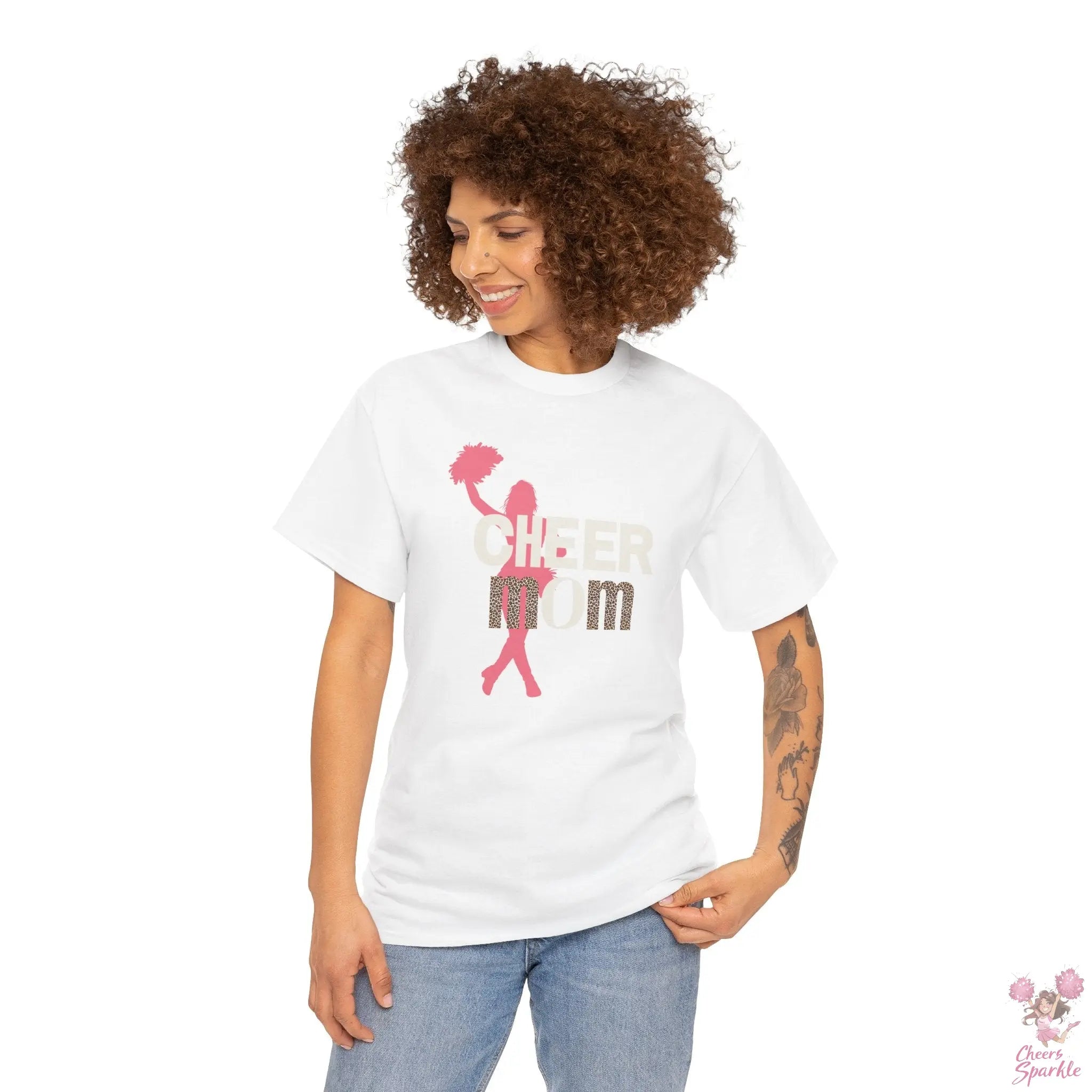 Rundhals Cheer Mom T-Shirt Printify