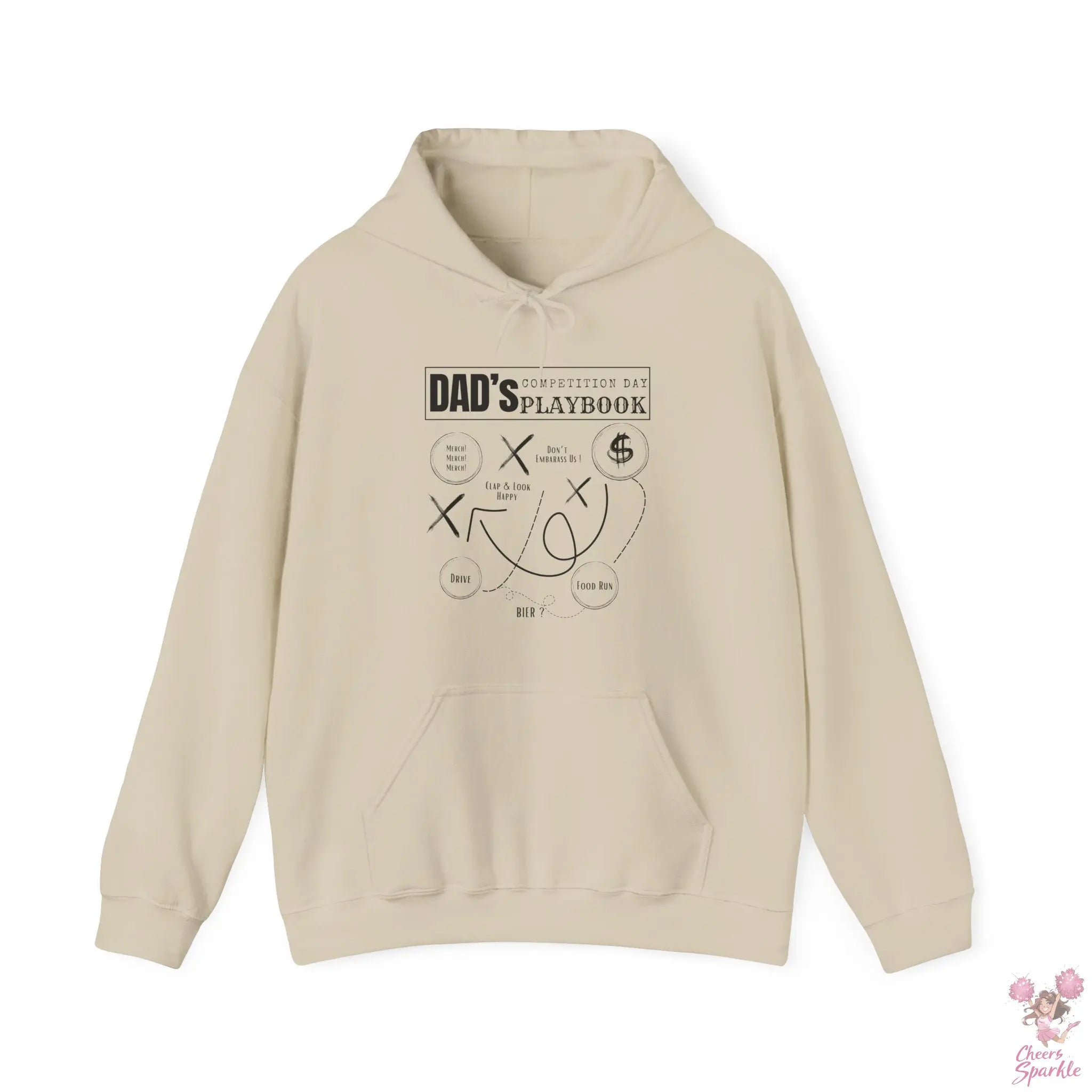 Hoodie "Dad's Competition Day Playbook" Cheers and Sparkle