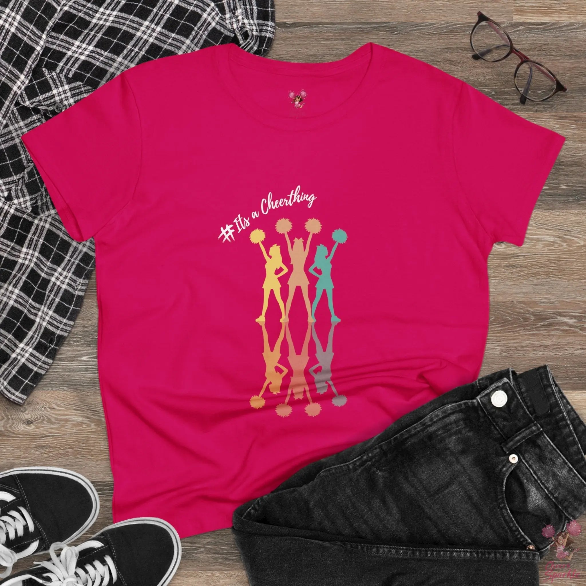 Cheerleader Silhouette T-Shirt"#Its a Cheerthing" - Cheers and Sparkle