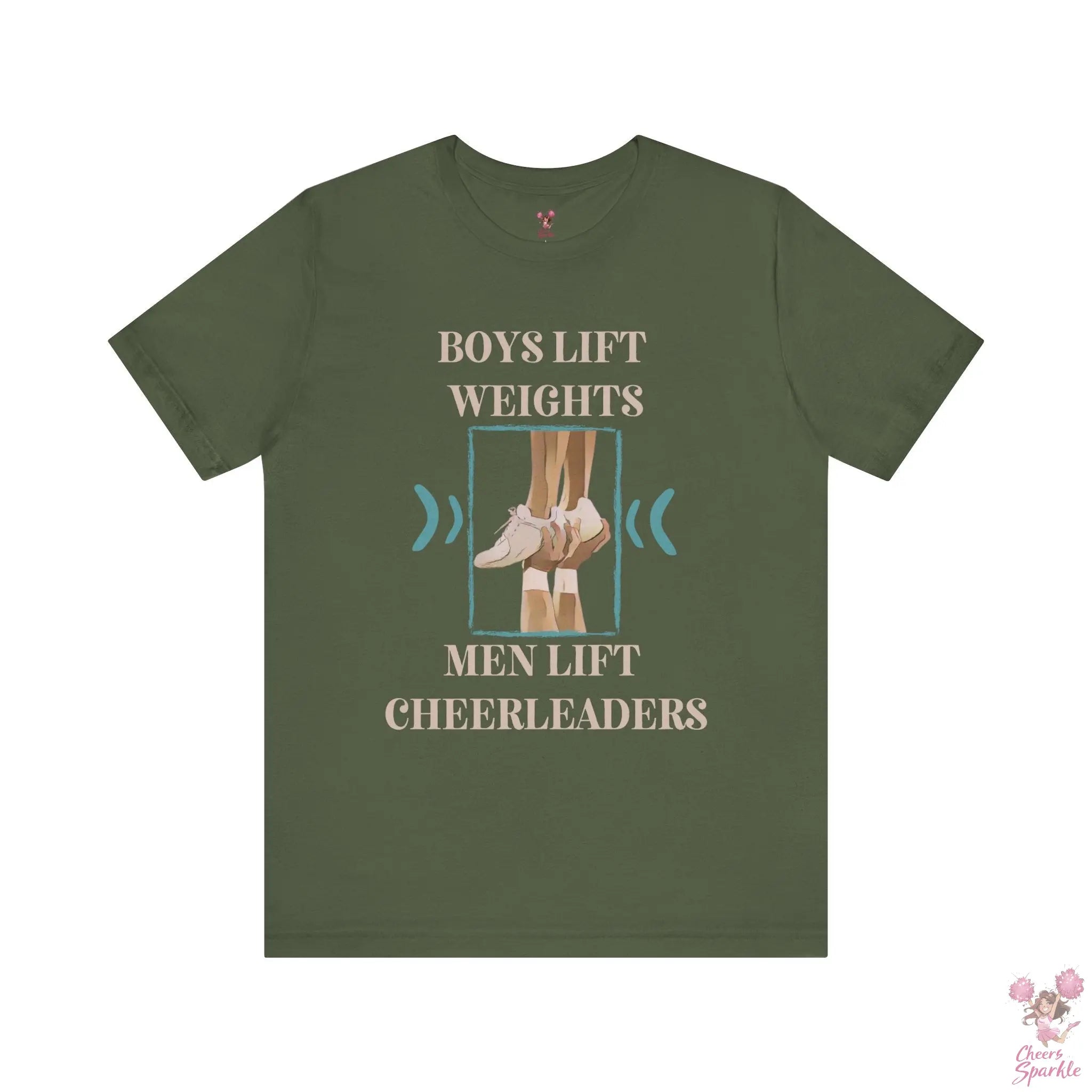 Herren T-Shirt „Boys Lift Weights, Men Lift Cheerleaders“ Cheers and Sparkle