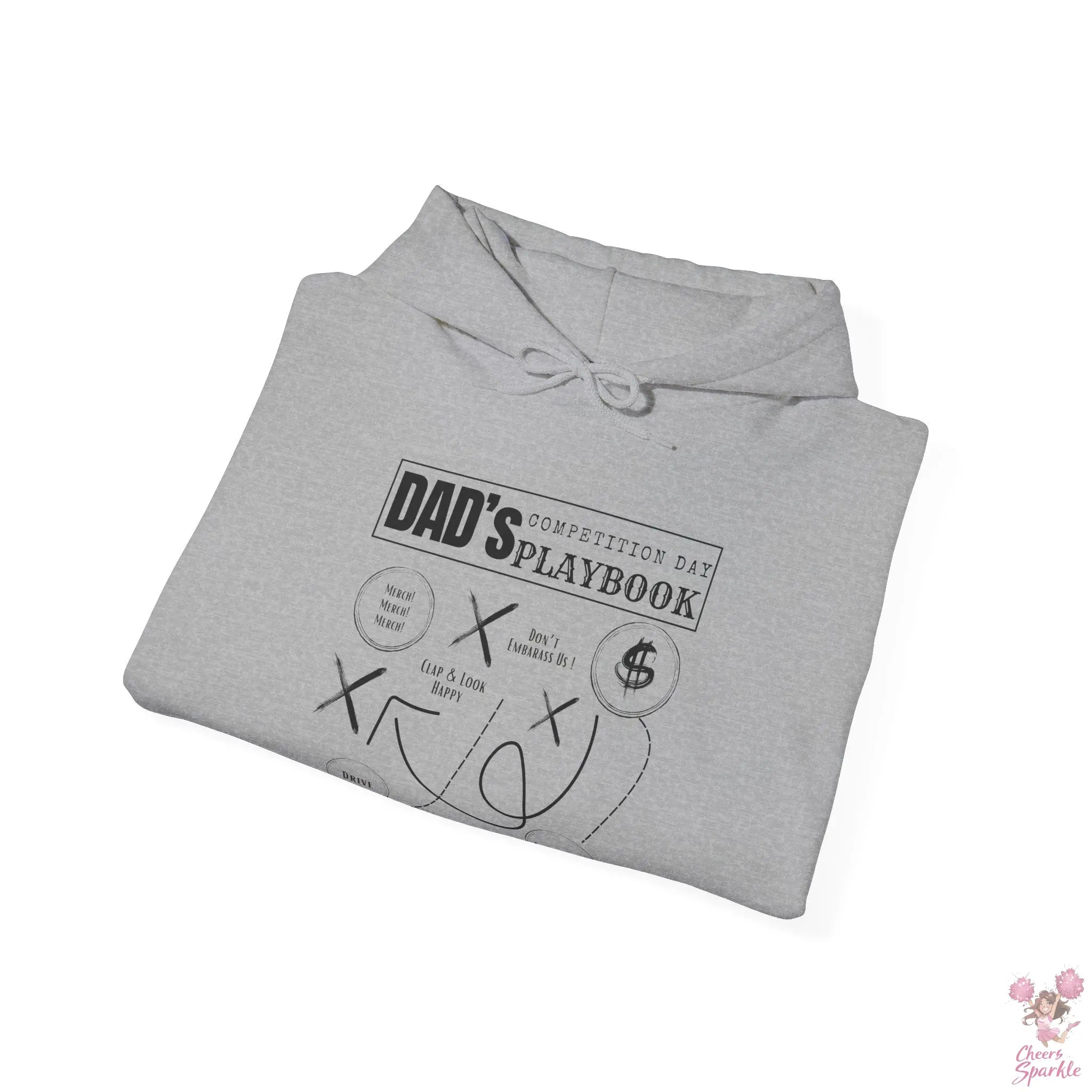 Hoodie "Dad's Competition Day Playbook" Cheers and Sparkle