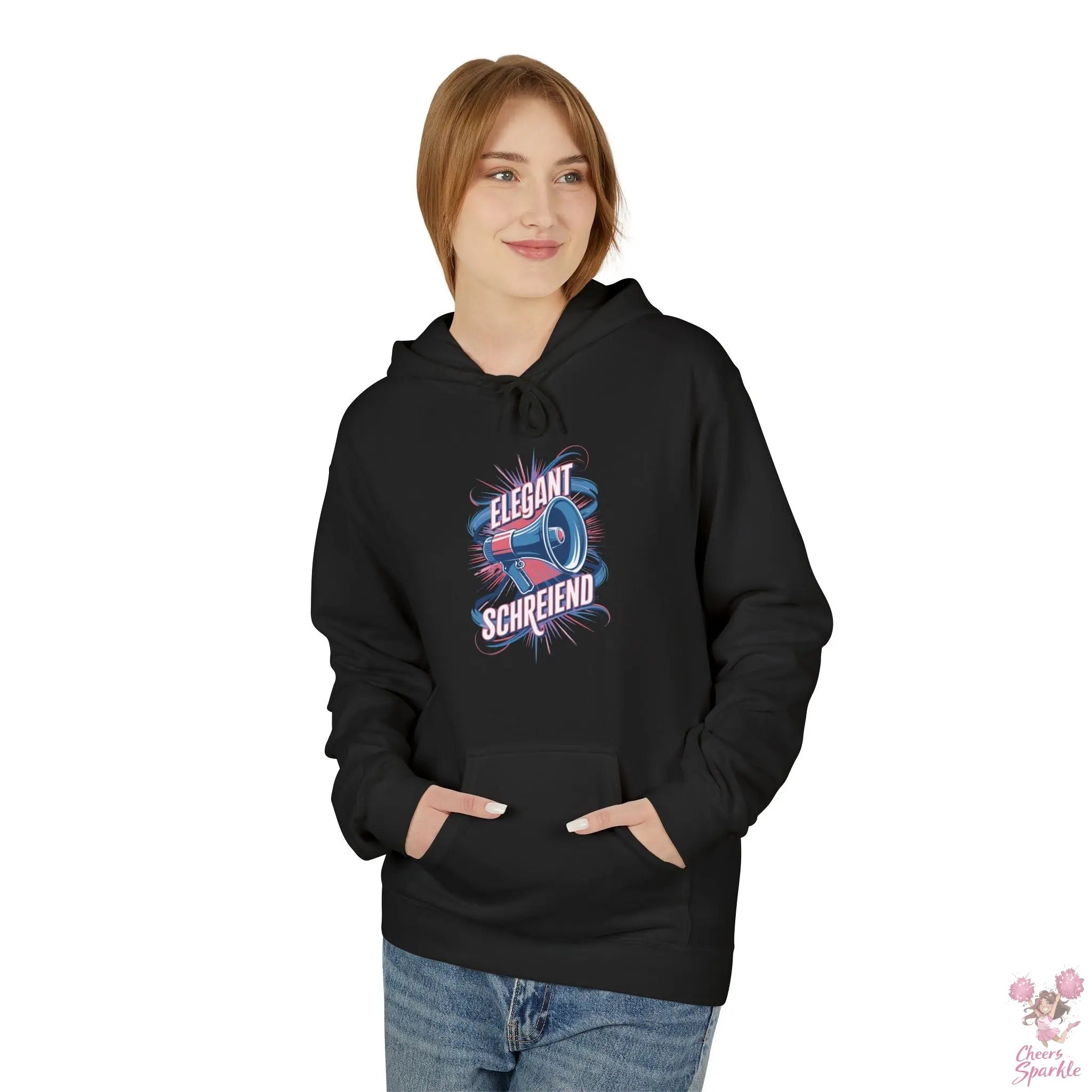 Hoodie „Schreiend & Elegant mit Megaphone“ Cheers and Sparkle