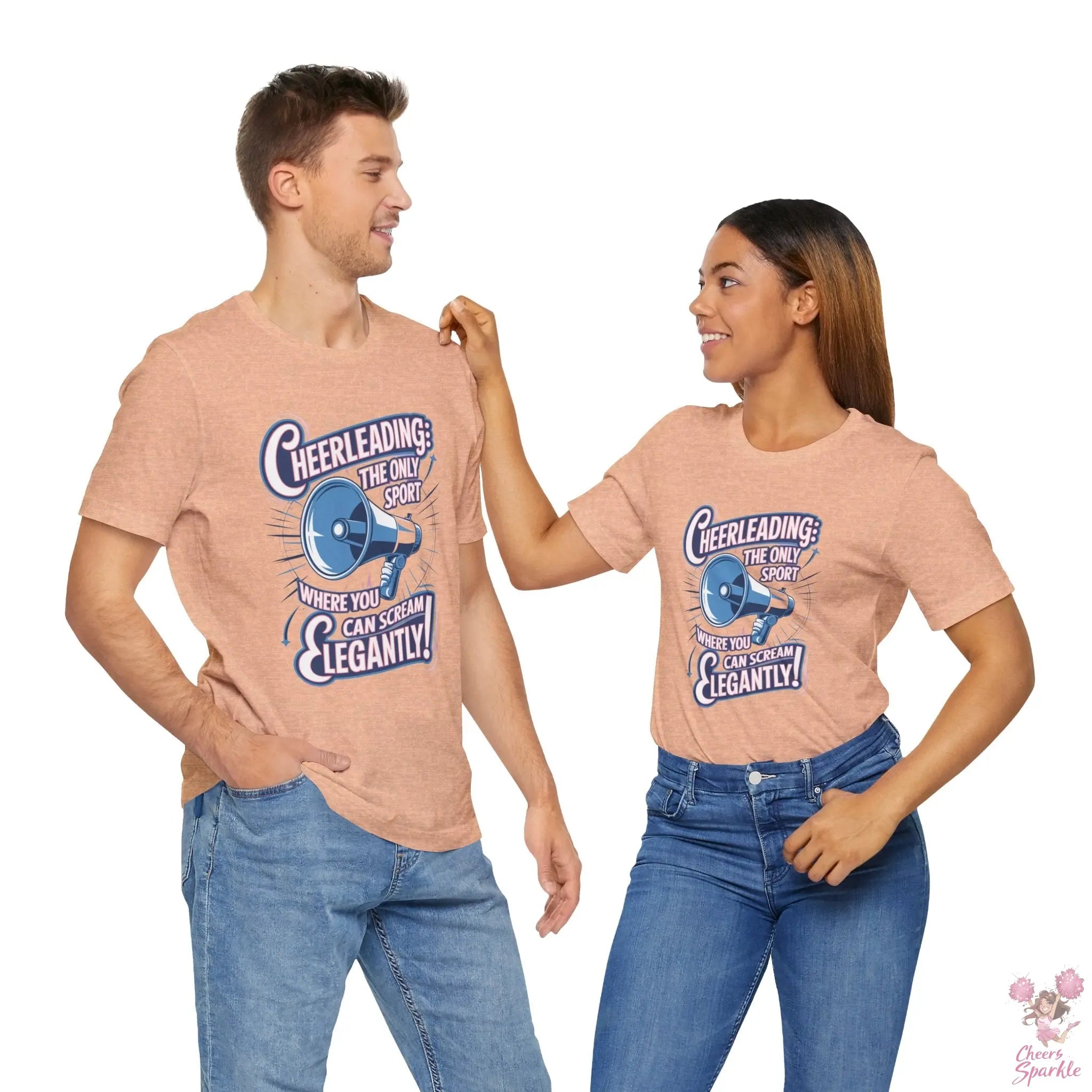 Cheerleading T-Shirt „Cheerleading: The Only Sport Where You Can Scream Elegantly!“ Cheers and Sparkle