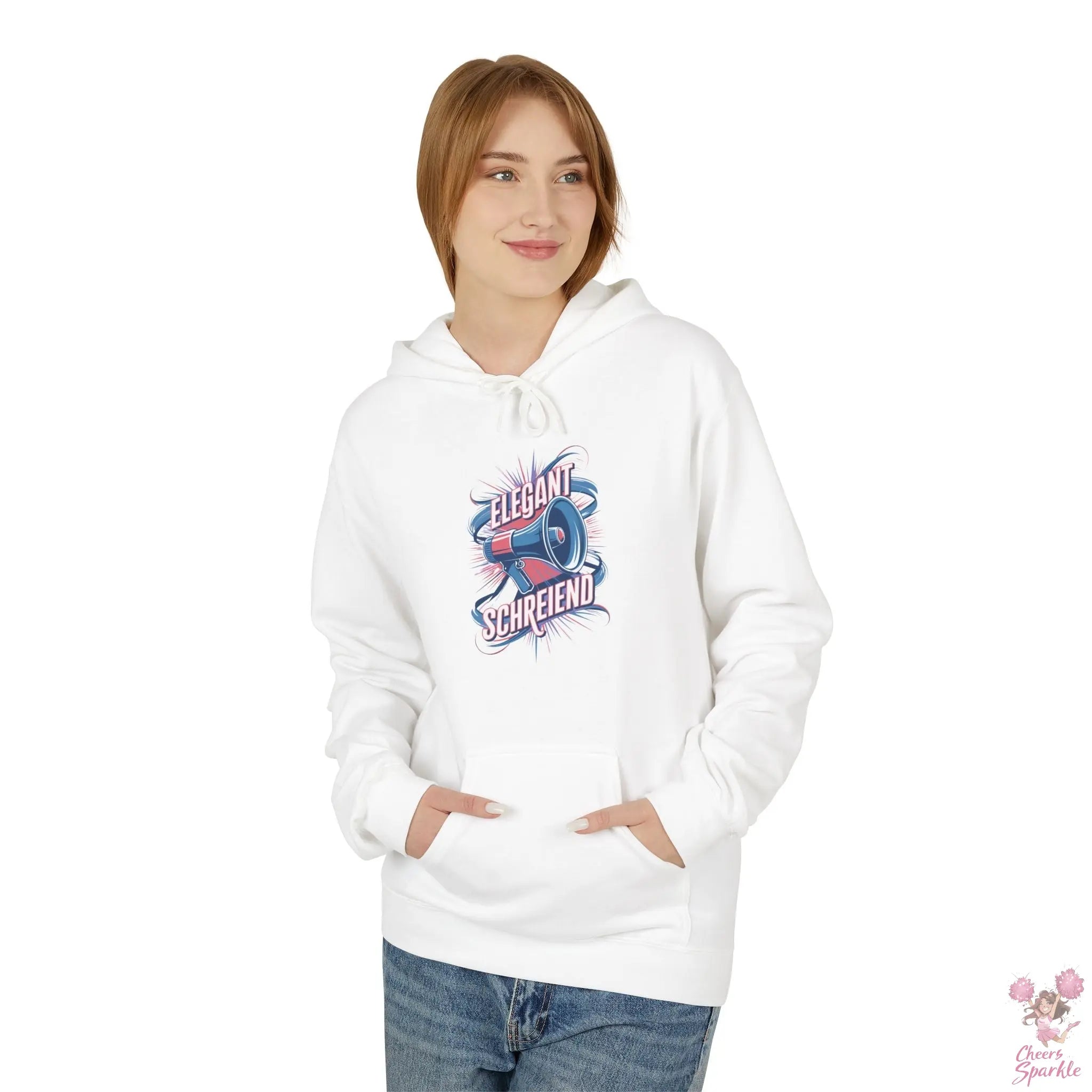 Hoodie „Schreiend & Elegant mit Megaphone“ Cheers and Sparkle
