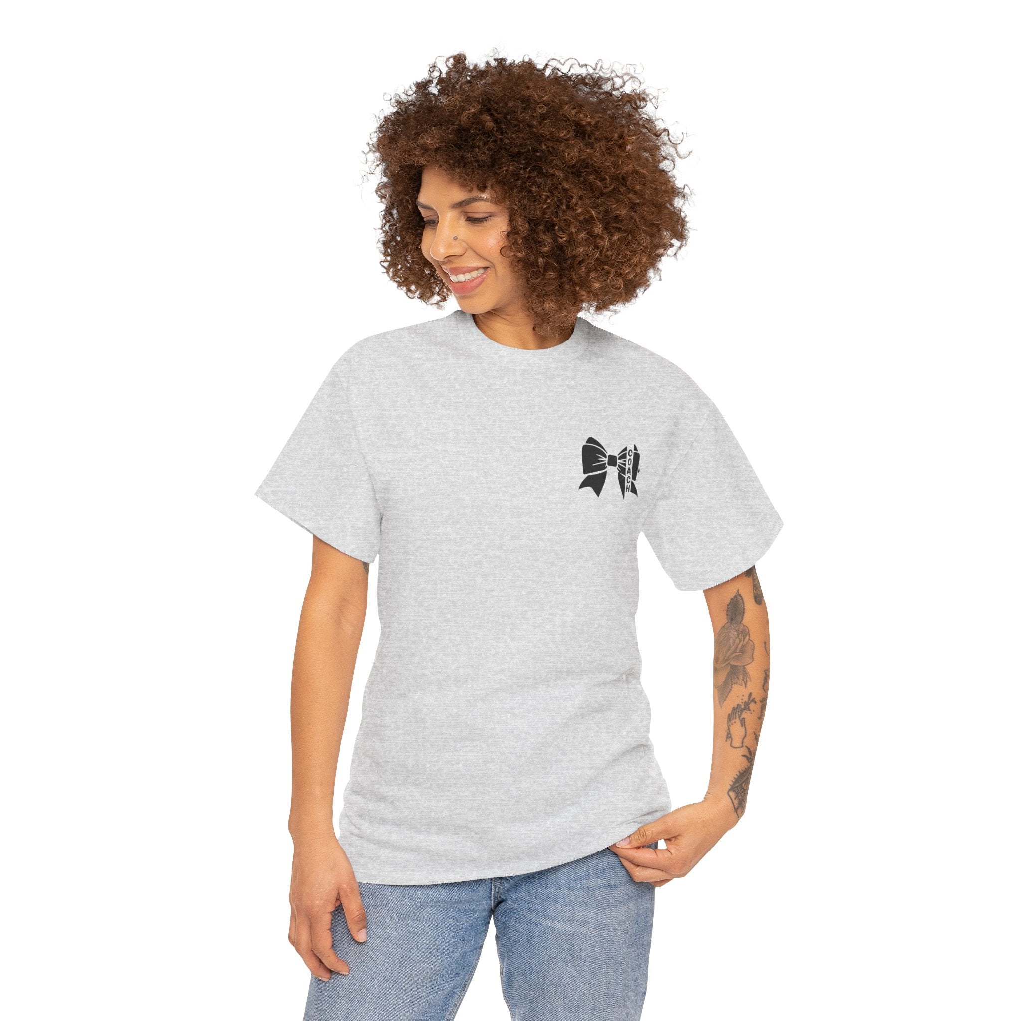 Cheer Coach T-Shirt mit Schwarzer Bow
