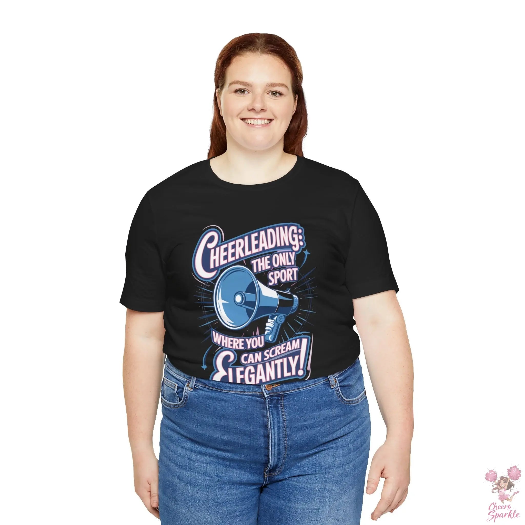 Cheerleading T-Shirt „Cheerleading: The Only Sport Where You Can Scream Elegantly!“ Cheers and Sparkle