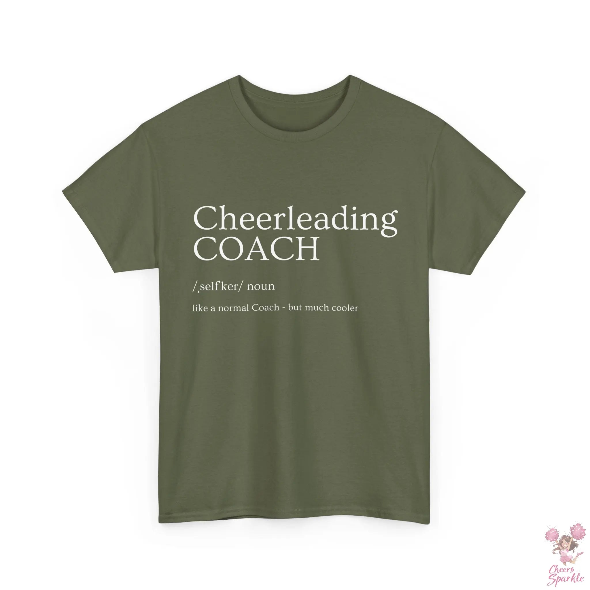 Heavy Cotton T-Shirt „Cheerleading Coach“ Cheers and Sparkle