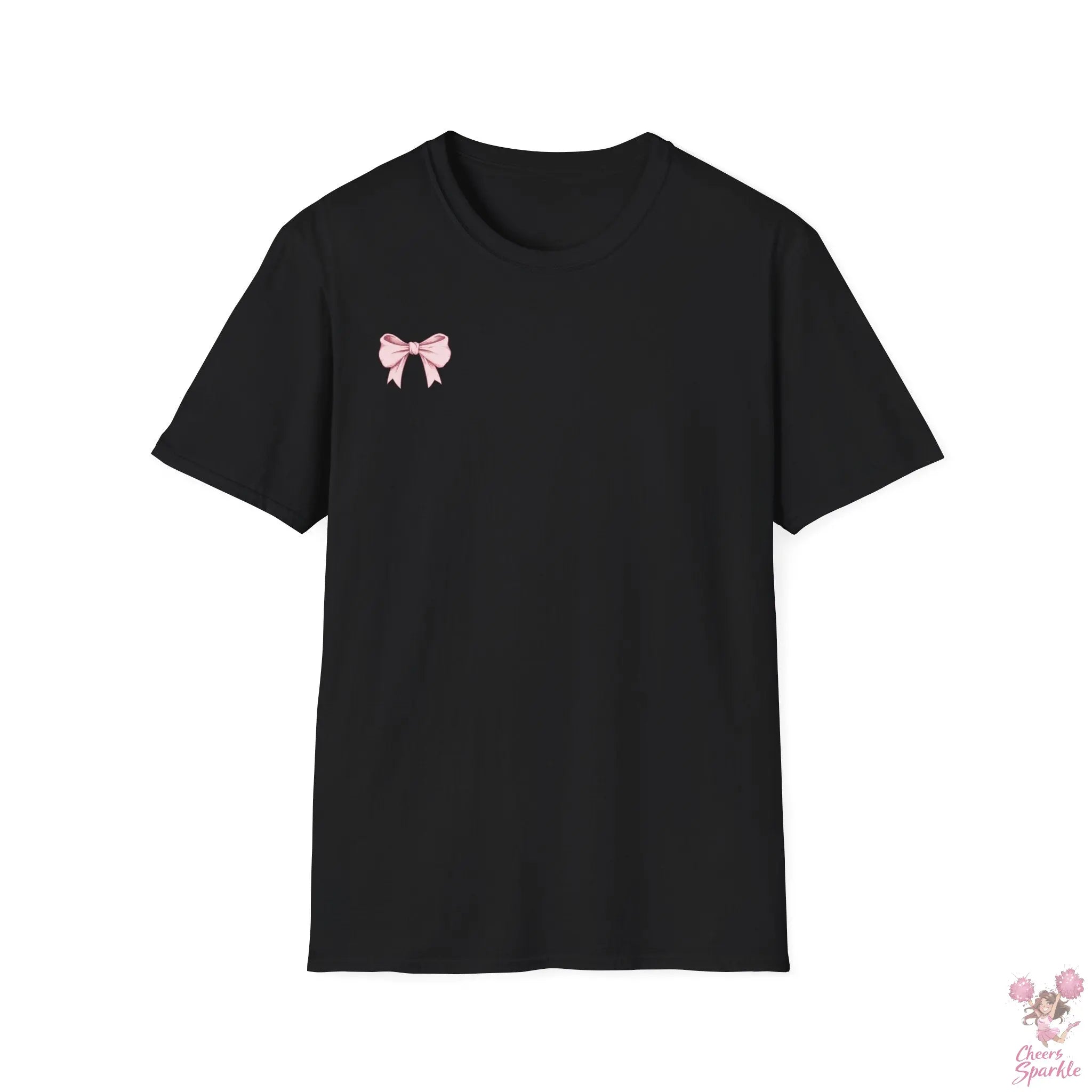Cheerful Bow Unisex Softstyle T-Shirt Cheers and Sparkle