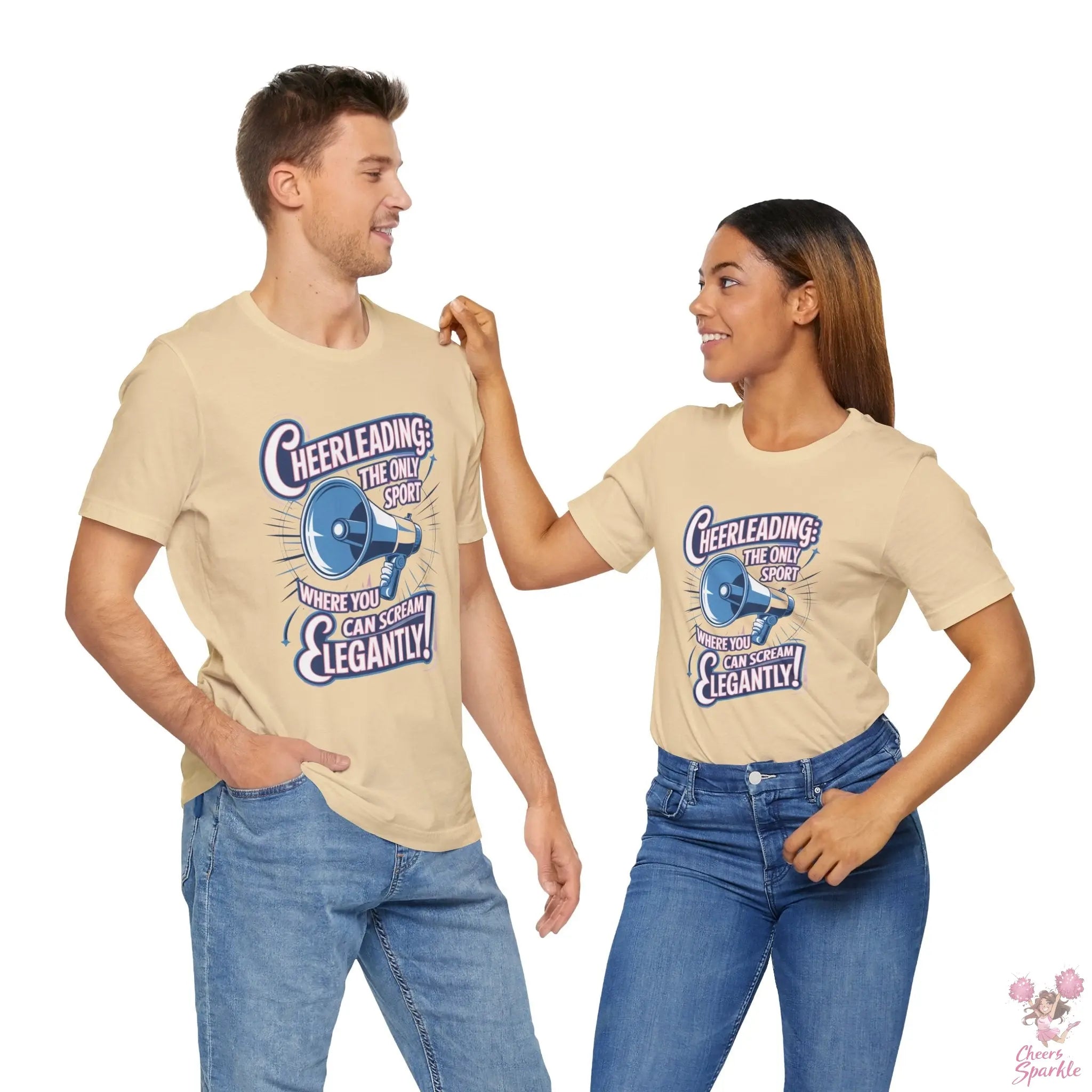Cheerleading T-Shirt „Cheerleading: The Only Sport Where You Can Scream Elegantly!“ Cheers and Sparkle