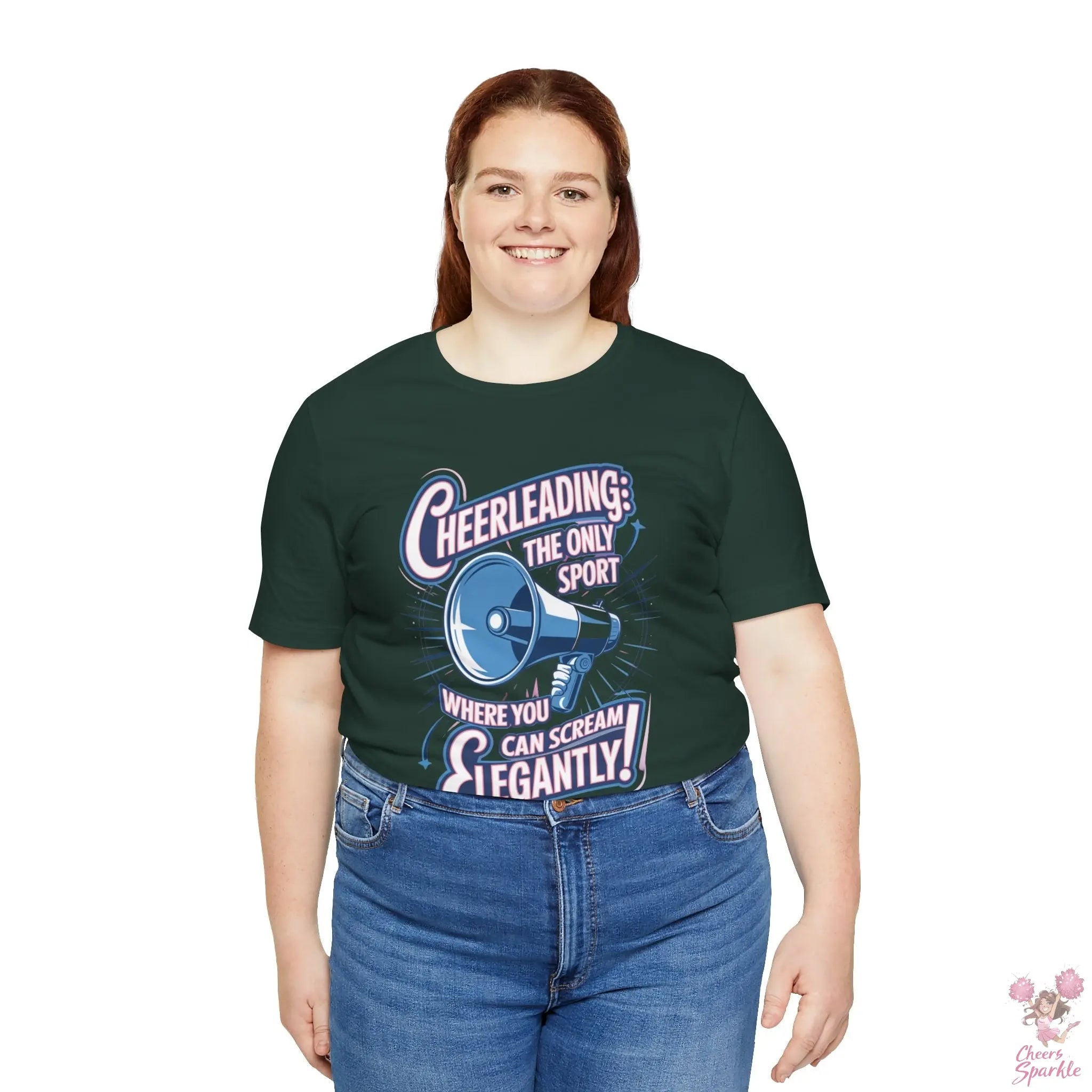 Cheerleading T-Shirt „Cheerleading: The Only Sport Where You Can Scream Elegantly!“ Cheers and Sparkle