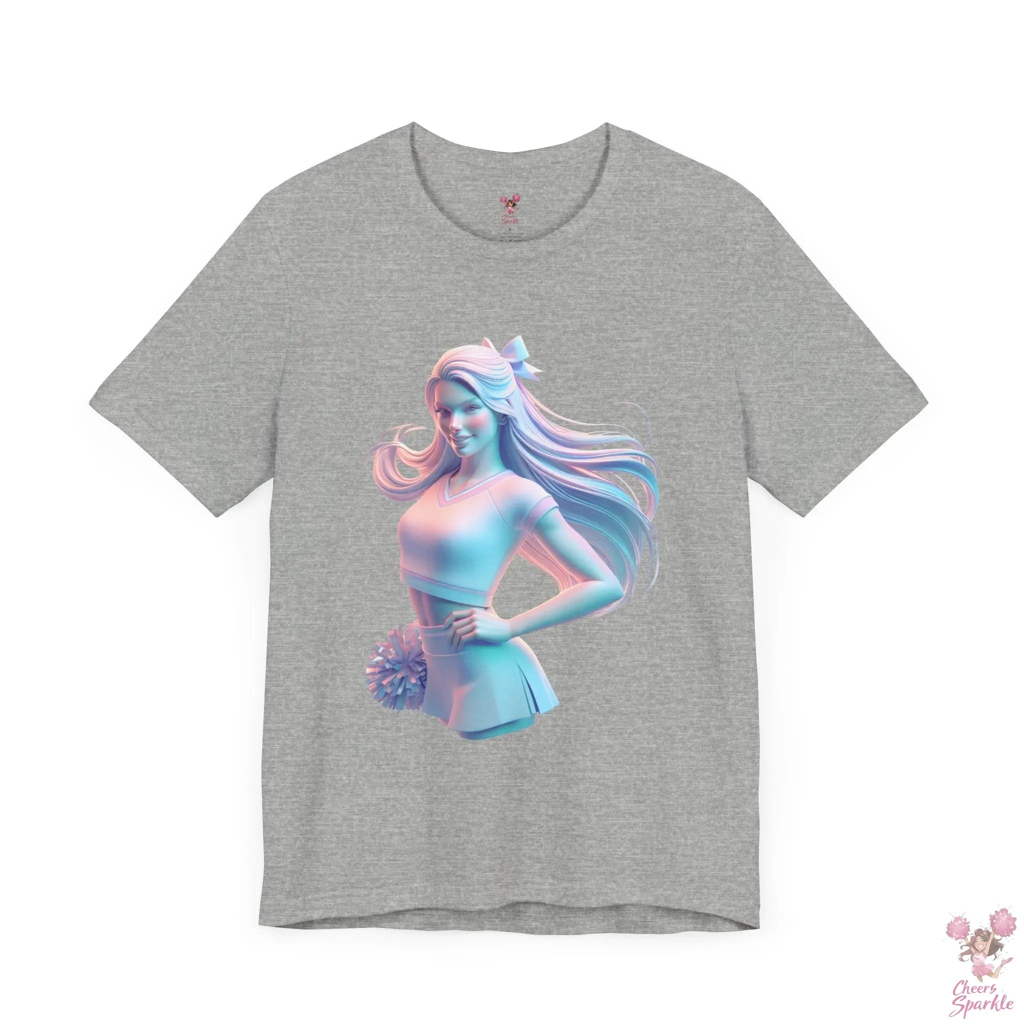 Dynamisches 3D-Cheerleader-Motiv T-Shirt Cheers and Sparkle