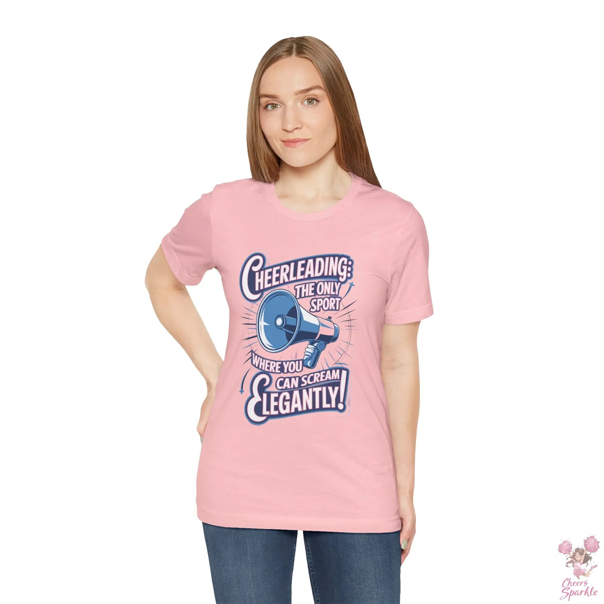 Cheerleading T-Shirt „Cheerleading: The Only Sport Where You Can Scream Elegantly!“ Cheers and Sparkle
