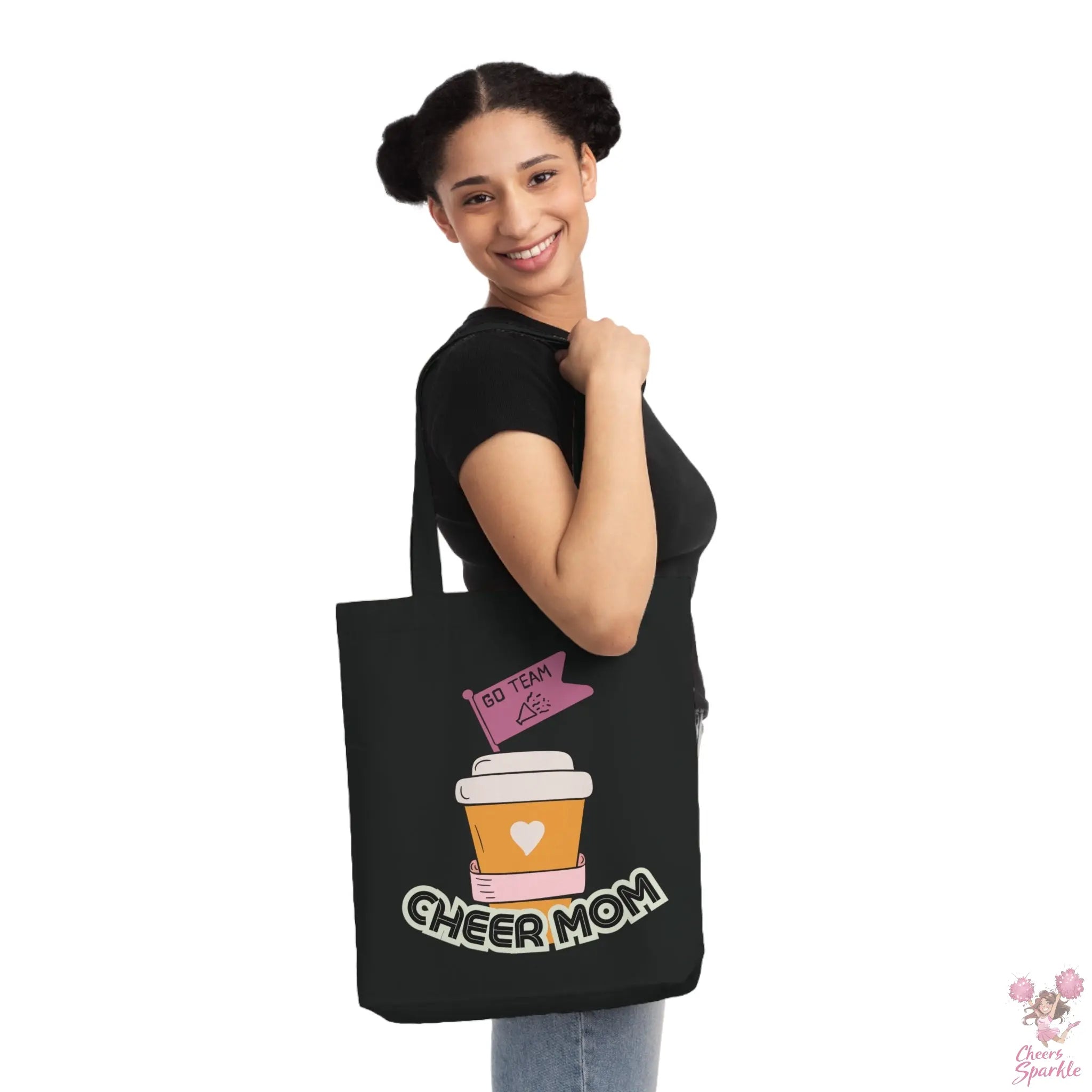 Leinen Einkaufstasche "Cheer Mom" Cheers and Sparkle