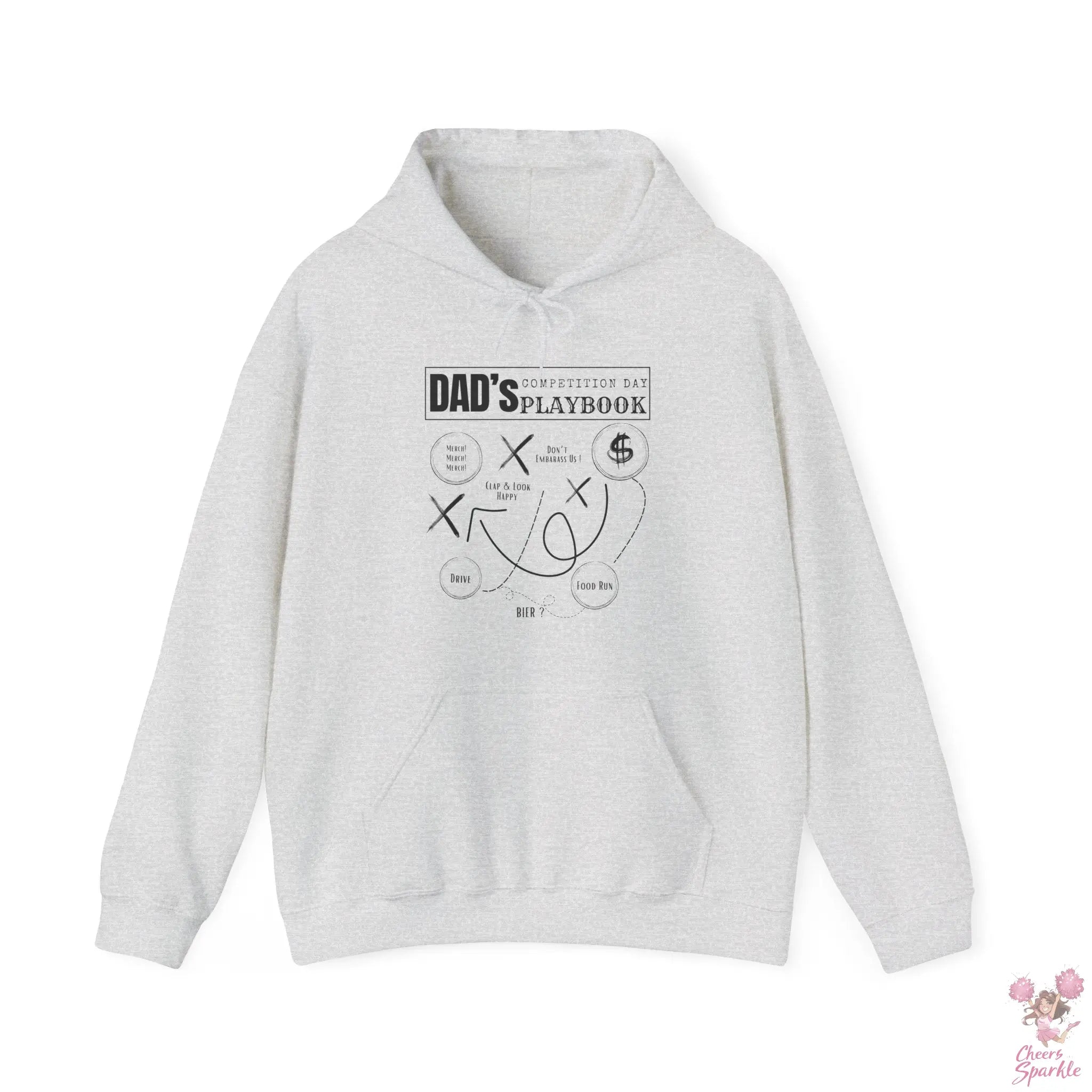 Hoodie "Dad's Competition Day Playbook" Cheers and Sparkle