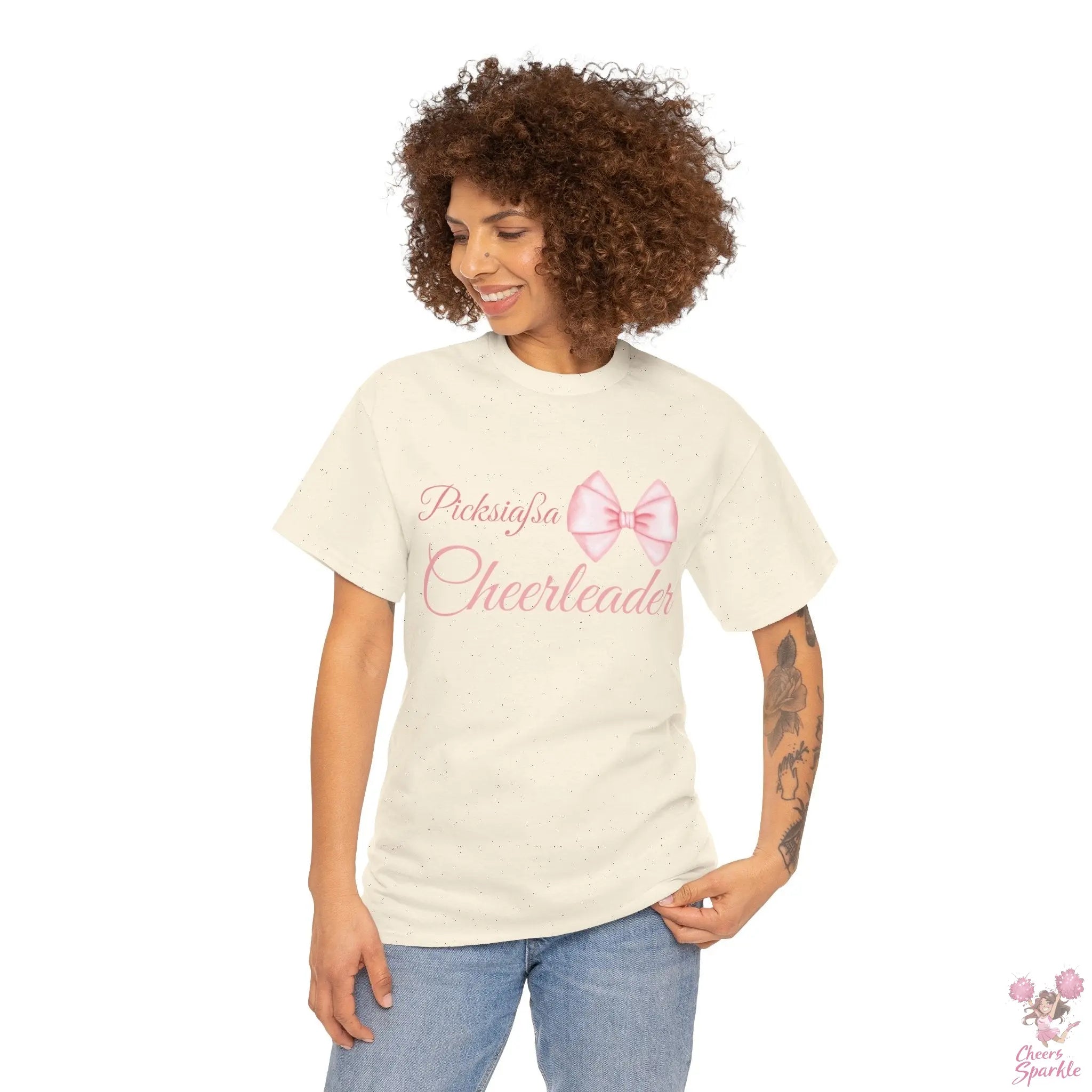 Cheerleader T-Shirt mit Schleifen-Design Printify