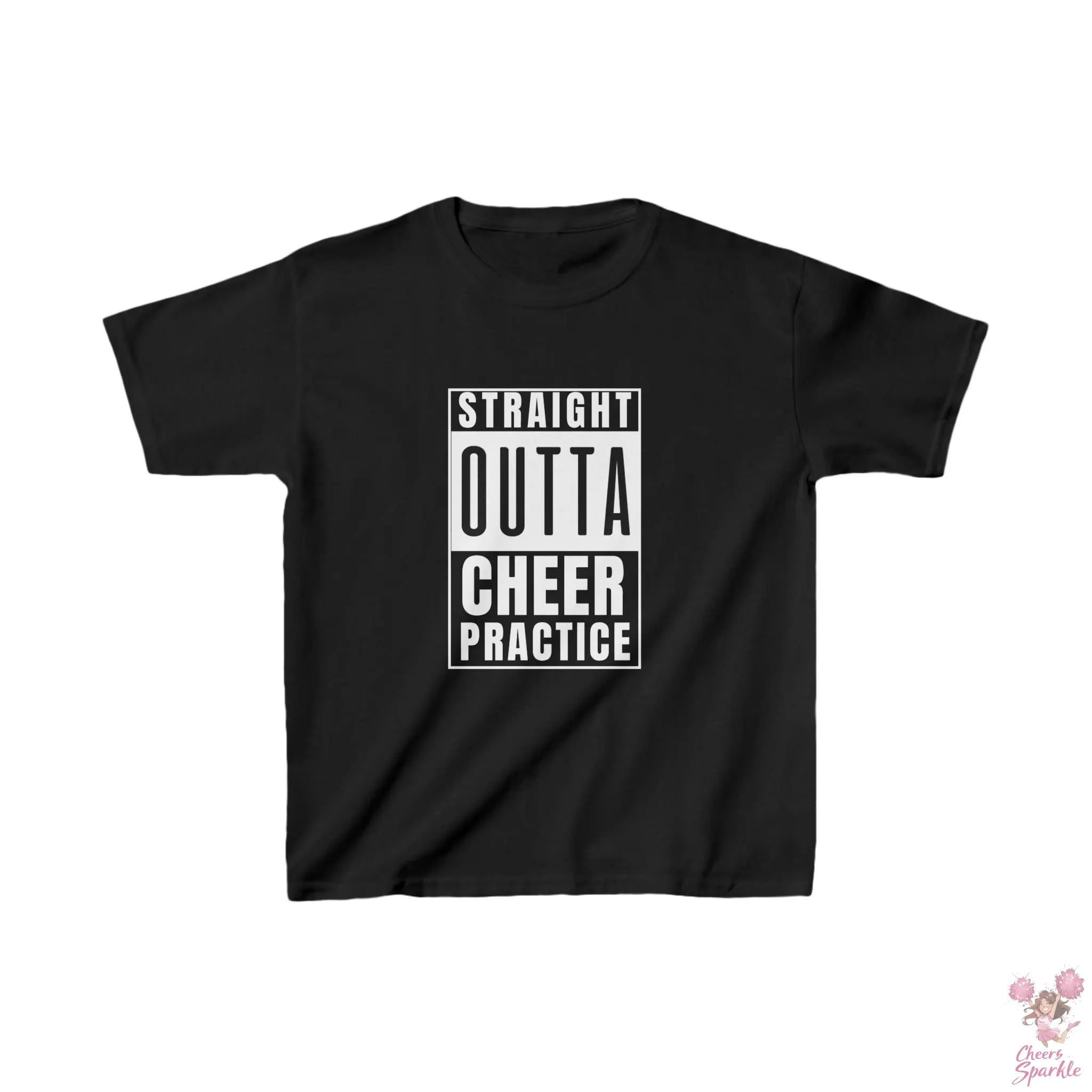 Kids Baumwoll T-Shirt "Straight Outta Cheer Practice" Cheers and Sparkle