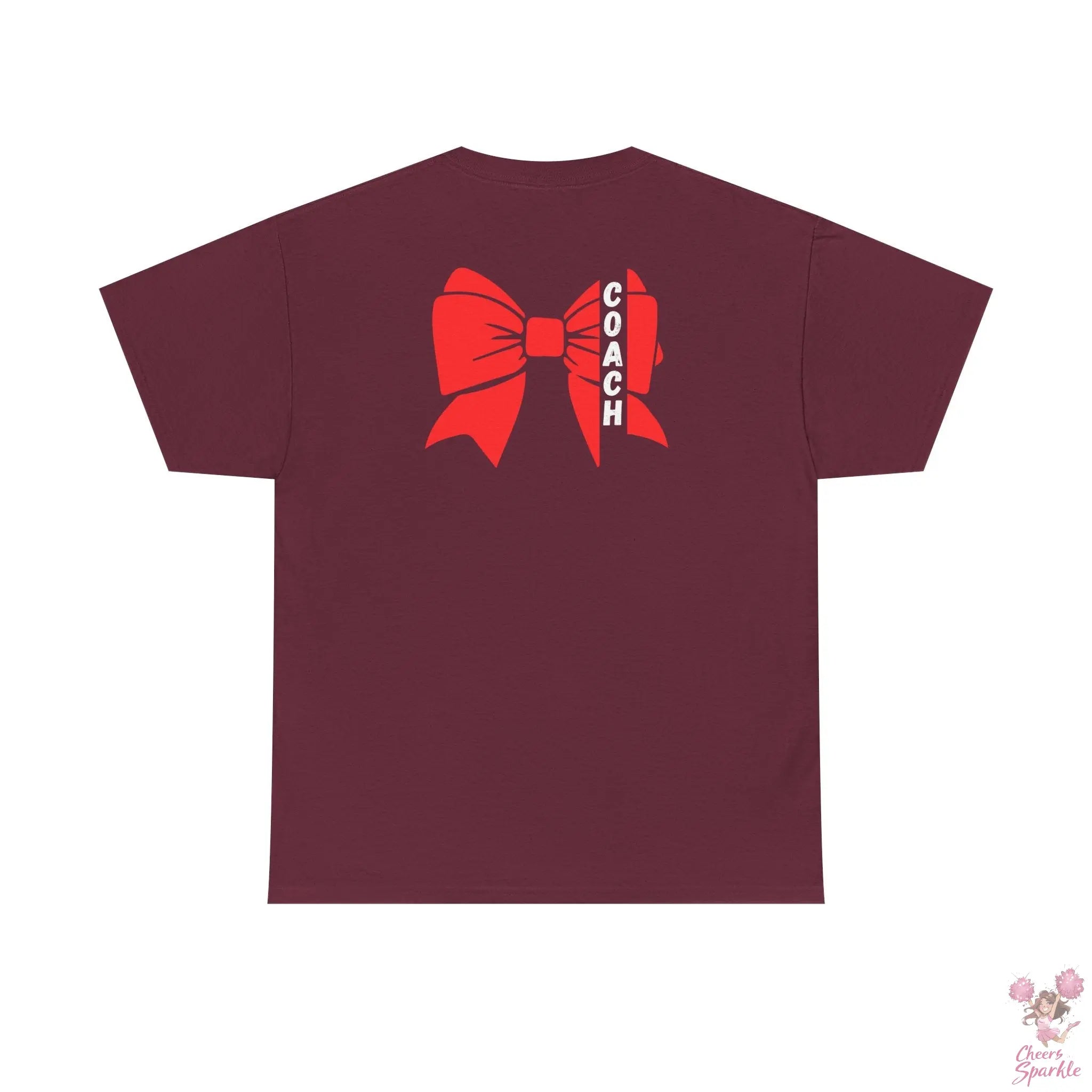 Cheer Coach T-Shirt mit roter Schleife Printify