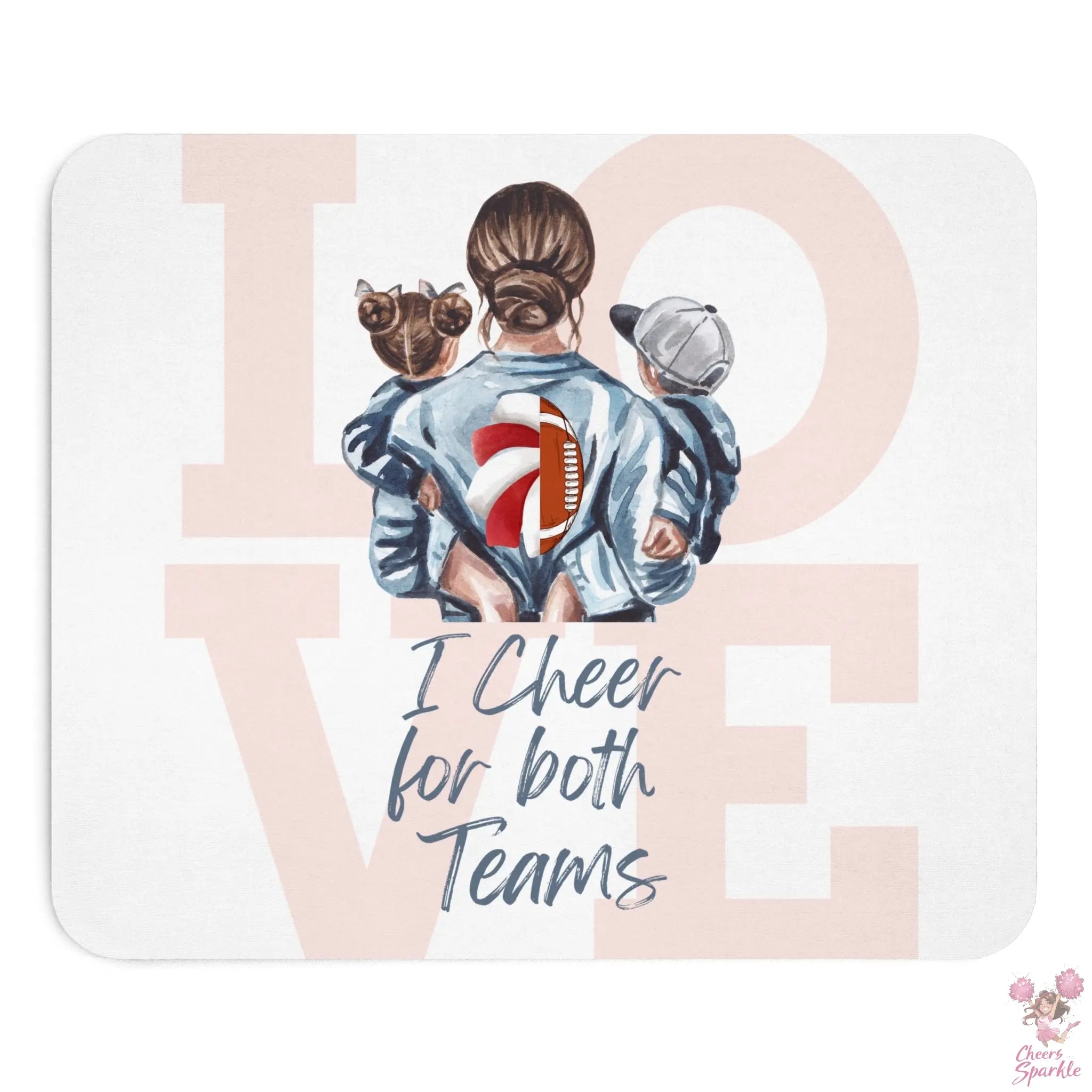 Mouse Pad  " I Cheer for both Teams" Printify