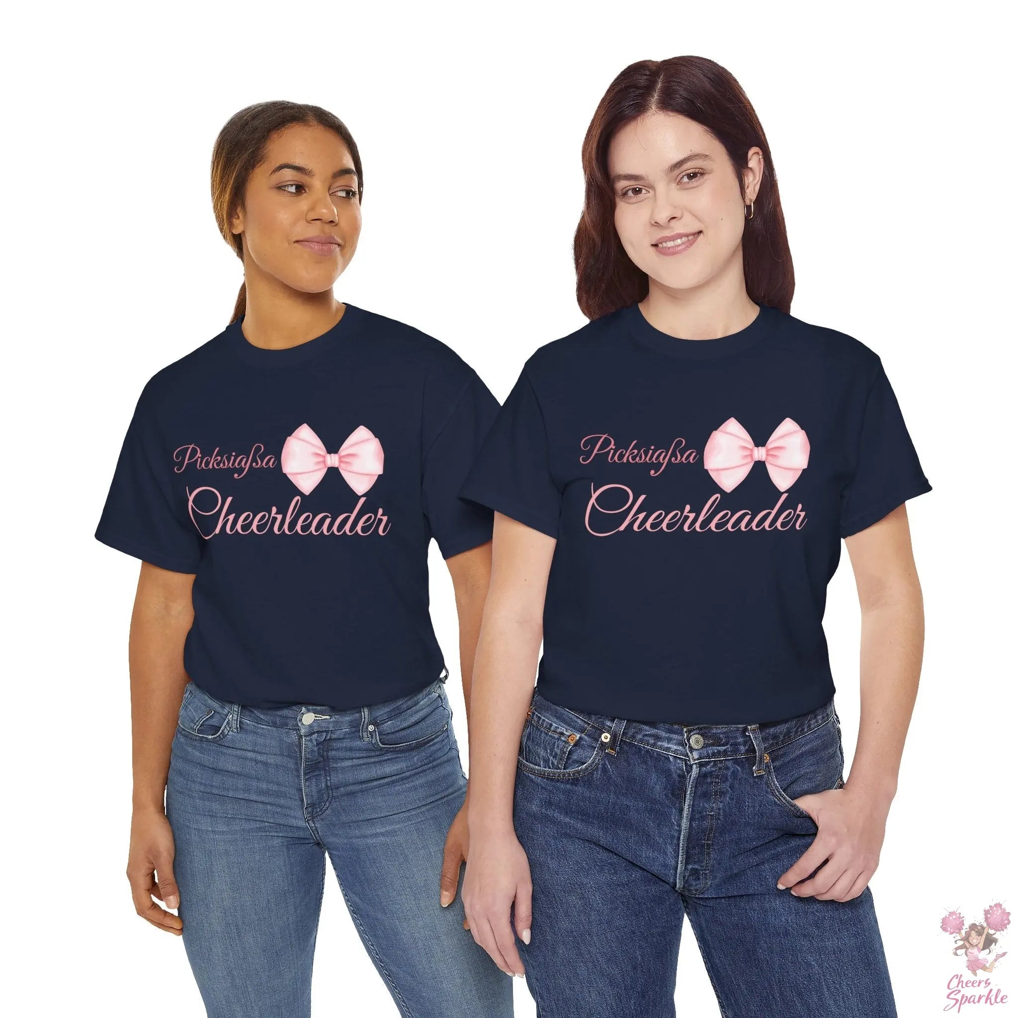Cheerleader T-Shirt mit Schleifen-Design Printify
