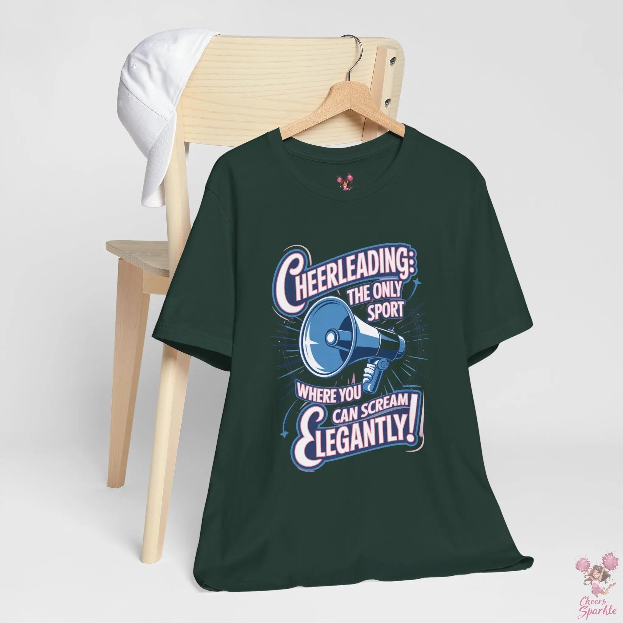 Cheerleading T-Shirt „Cheerleading: The Only Sport Where You Can Scream Elegantly!“ Cheers and Sparkle