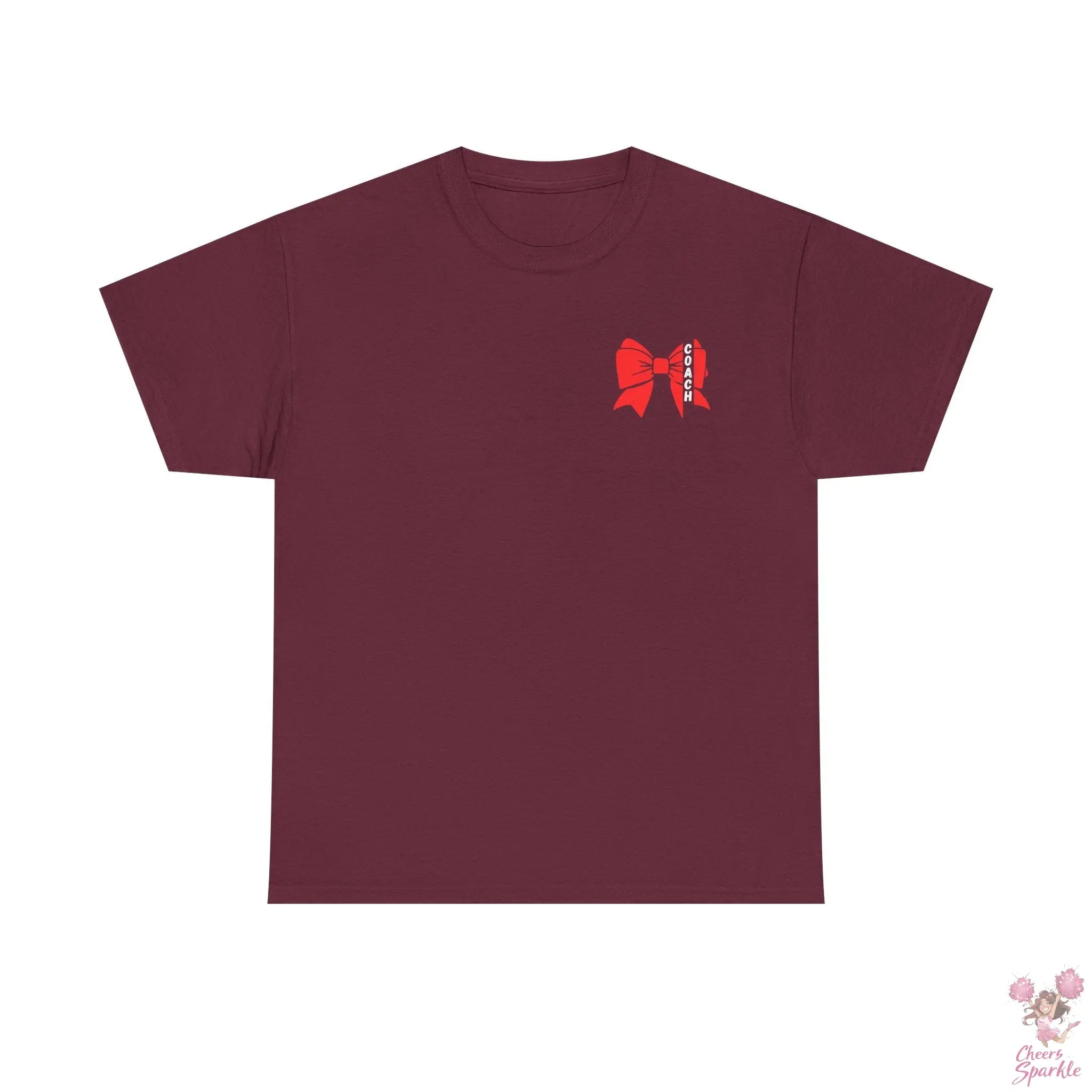 Cheer Coach T-Shirt mit roter Schleife Printify