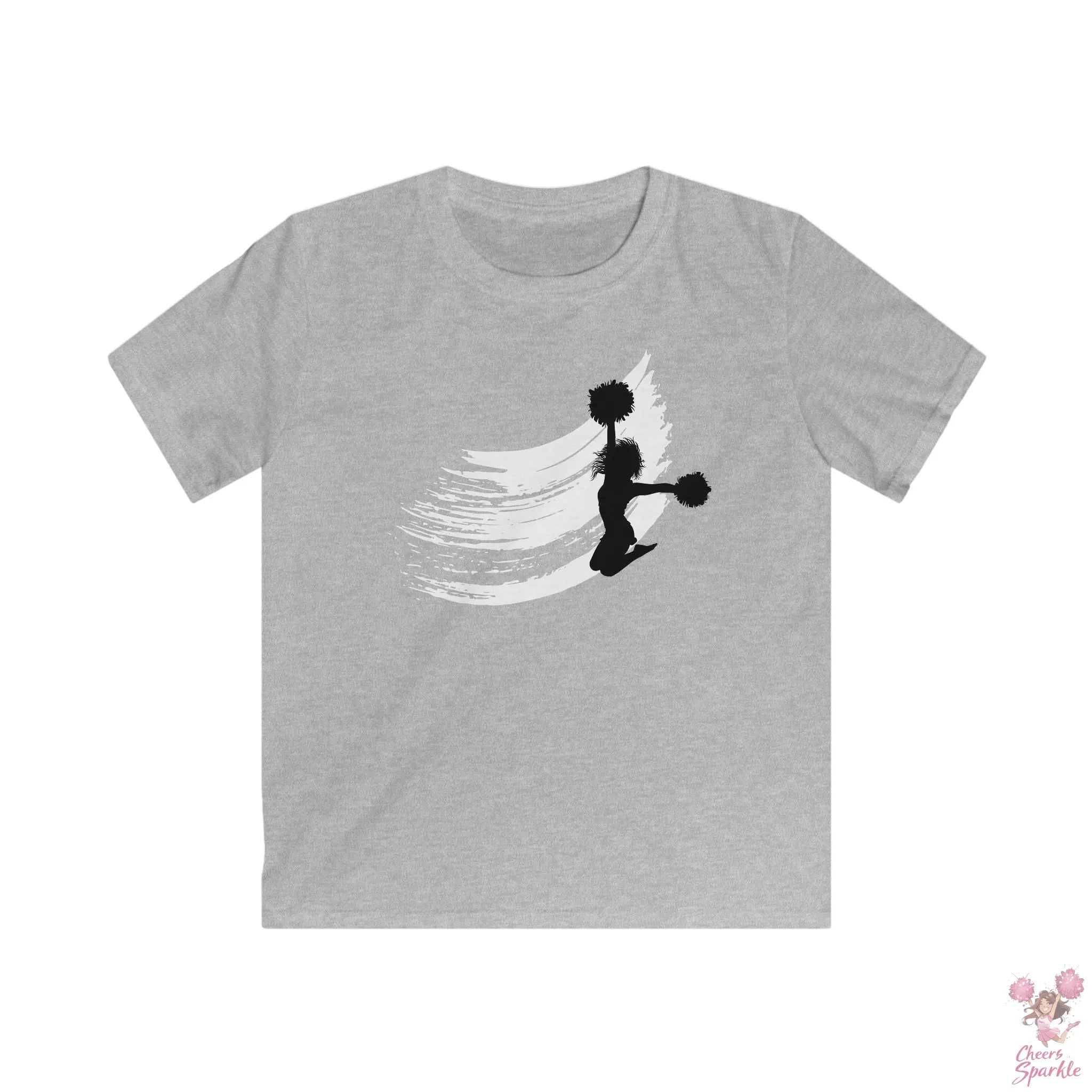 Kinder T-Shirt Dynamische Cheerleader-Silhouette Cheers and Sparkle