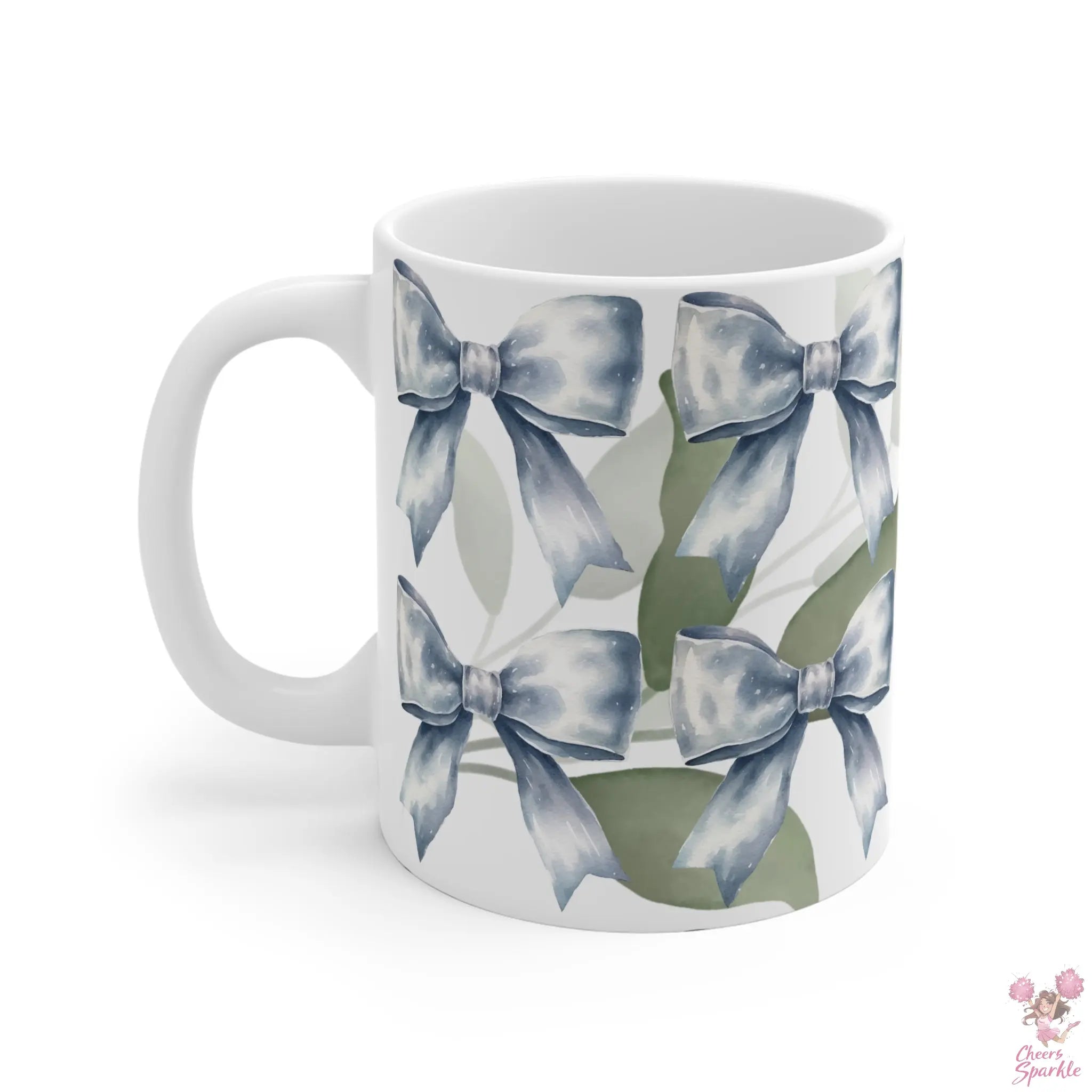 Häferl ( Tasse ) mit blauen zarten Schleifen Cheers and Sparkle