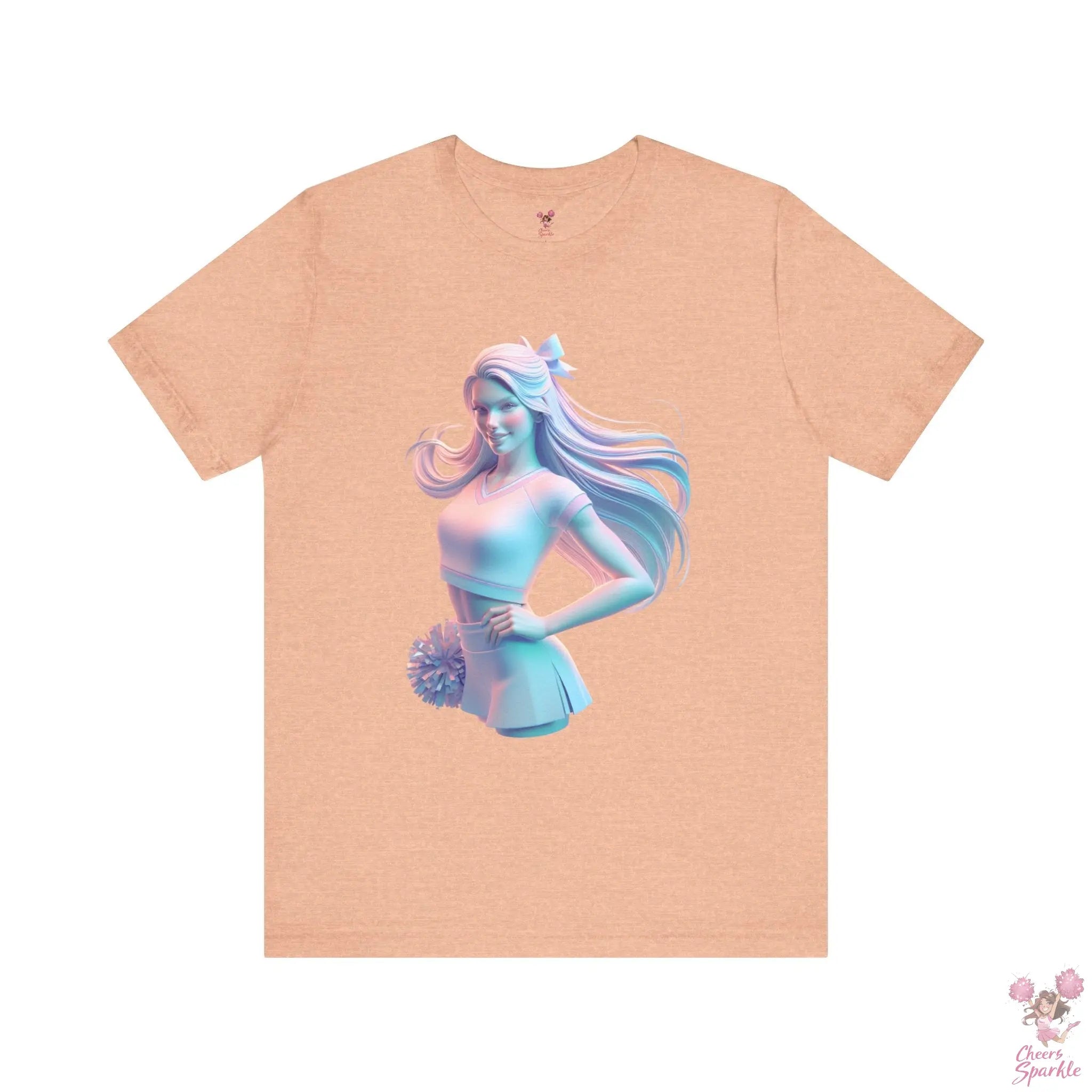 Dynamisches 3D-Cheerleader-Motiv T-Shirt Cheers and Sparkle